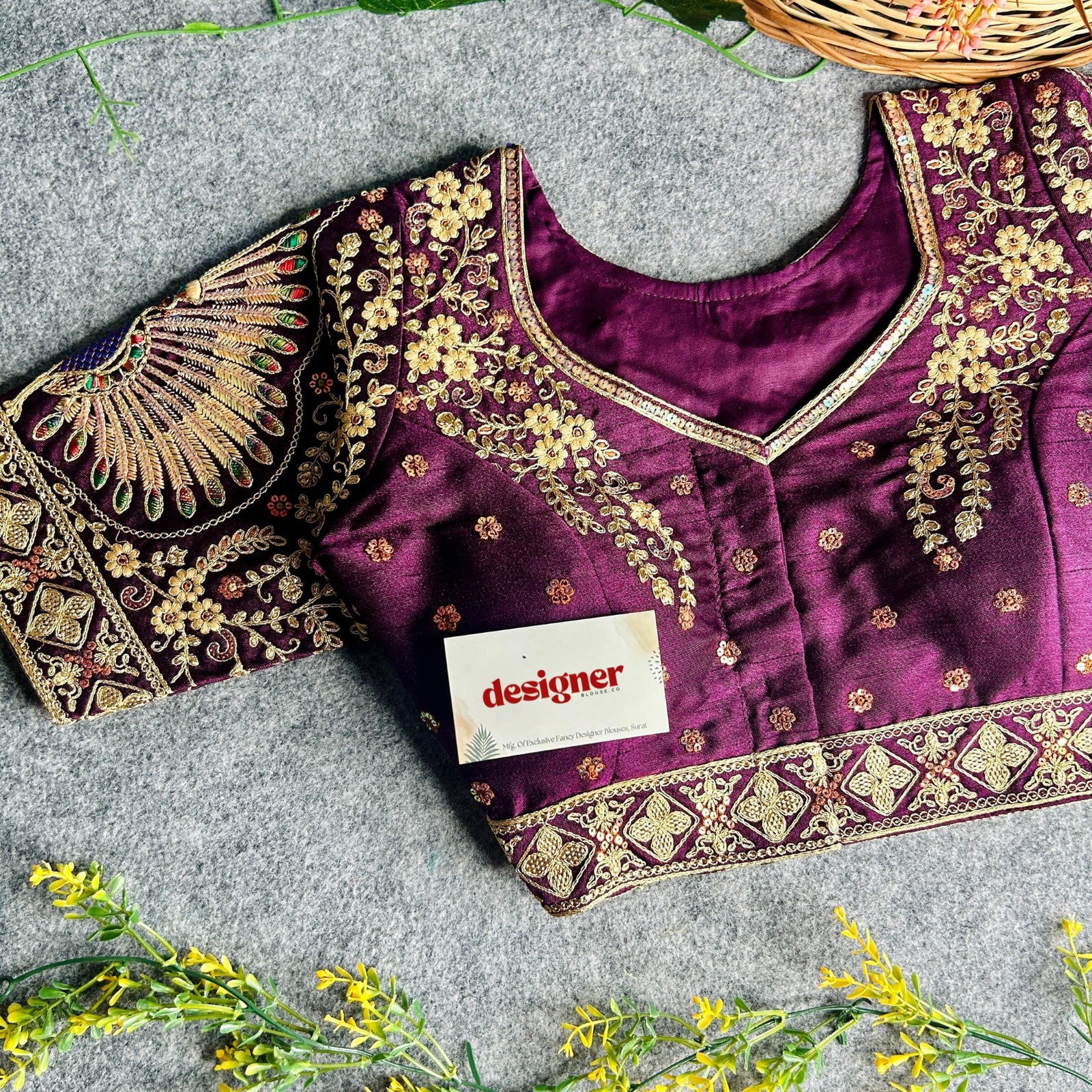 Beautiful Heavy Codding Work Peacock Bridal Blouse - Italian Silk