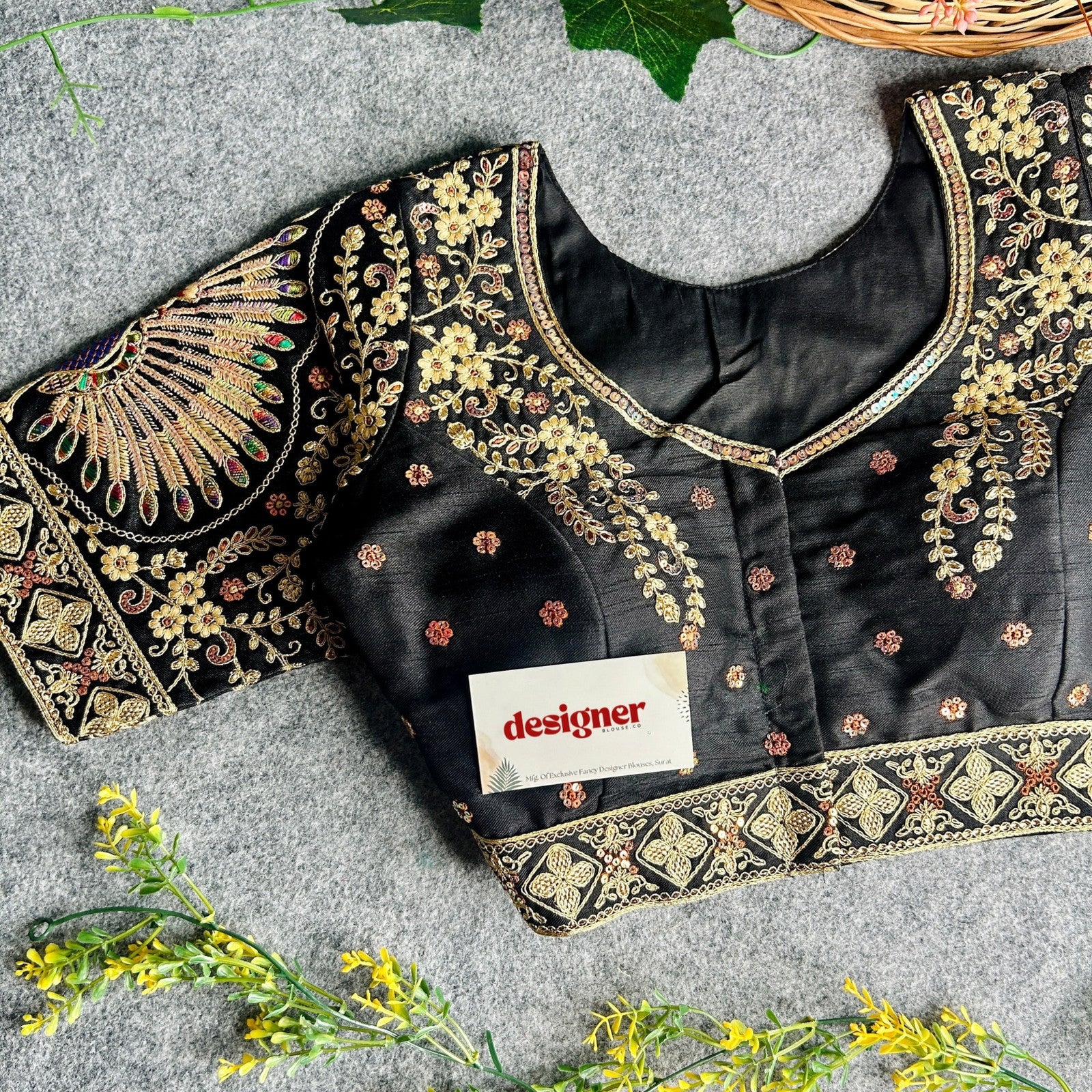 Beautiful Heavy Codding Work Peacock Bridal Blouse - Italian Silk