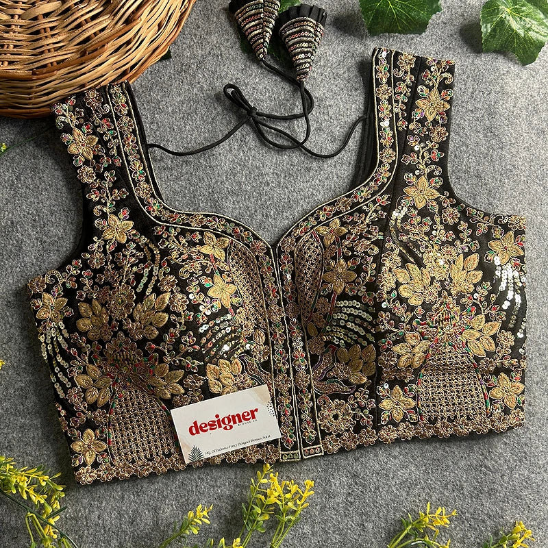 Beautiful Heavy Embroidery Codding Thread Work Bridal Blouse