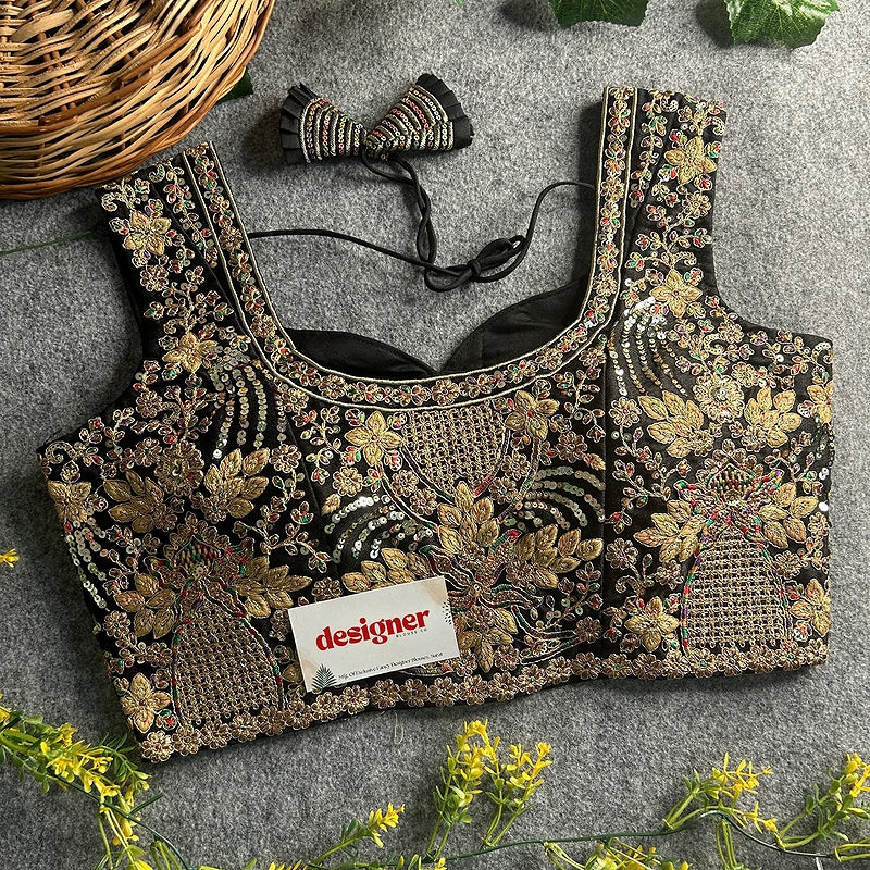 Beautiful Heavy Embroidery Codding Thread Work Bridal Blouse