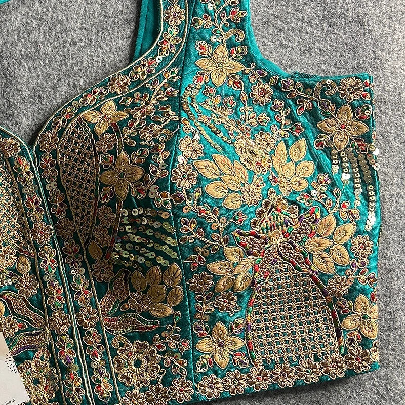 Beautiful Heavy Embroidery Codding Thread Work Bridal Blouse