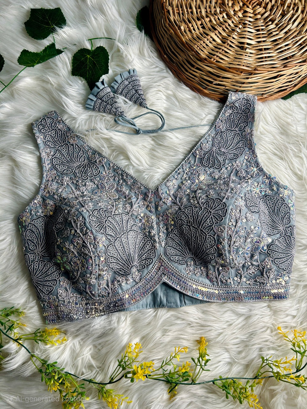 Antique Codding Work Apple Cut Blouse