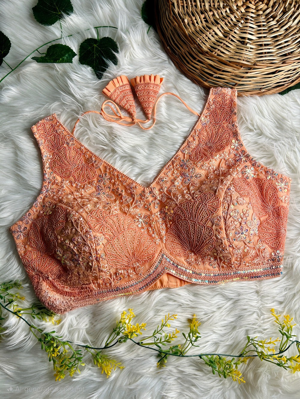 Antique Codding Work Apple Cut Blouse