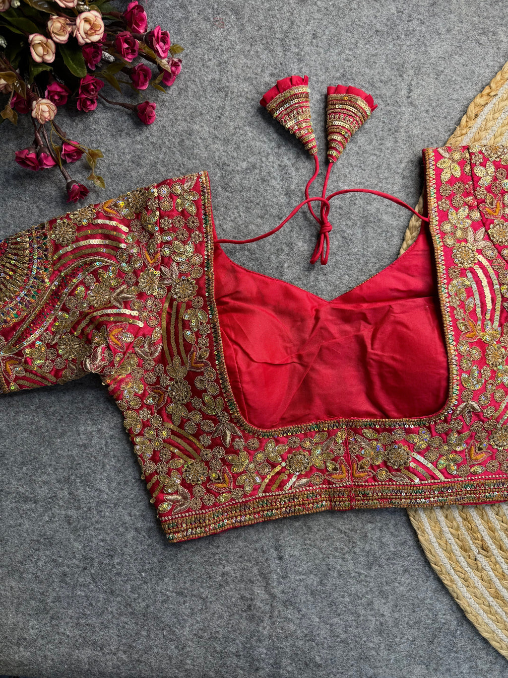 Codding Sequence Peacock Work Bridal Blouse