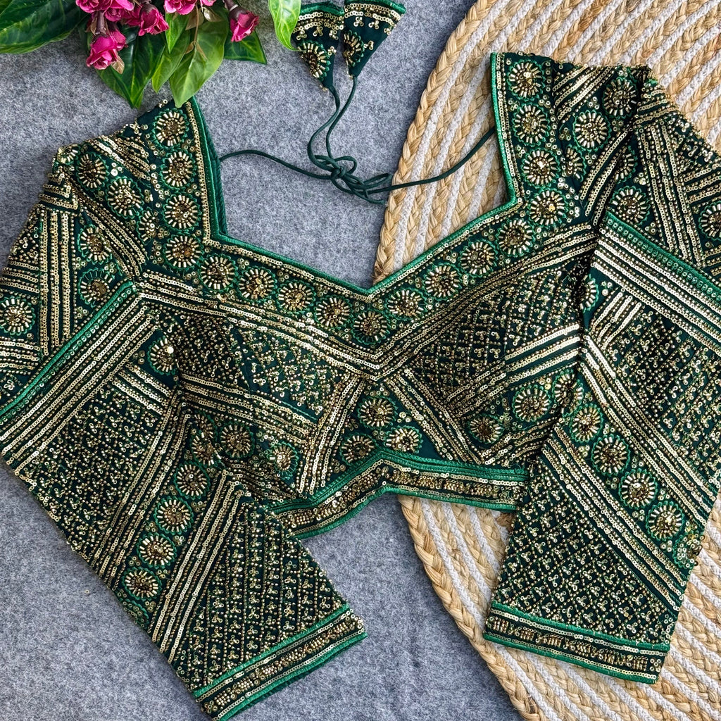 Beautiful Long Sleeves Fully Loaded HandwoThe Blouse Studio