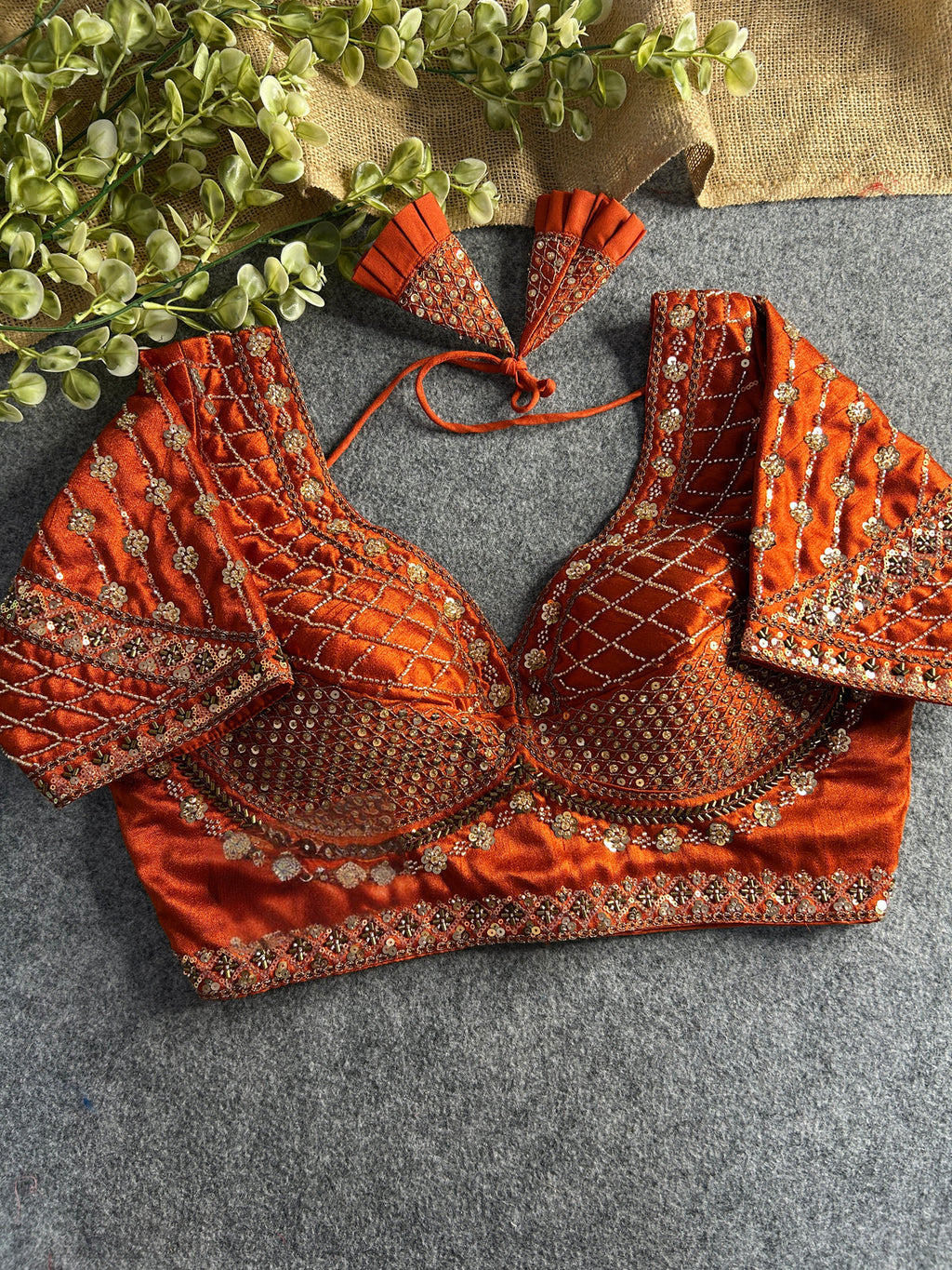 SABYASACHI INSPIRED BRIDAL BLOUSE BEAUTIFUL HEAVY STARS & BEADS WORK