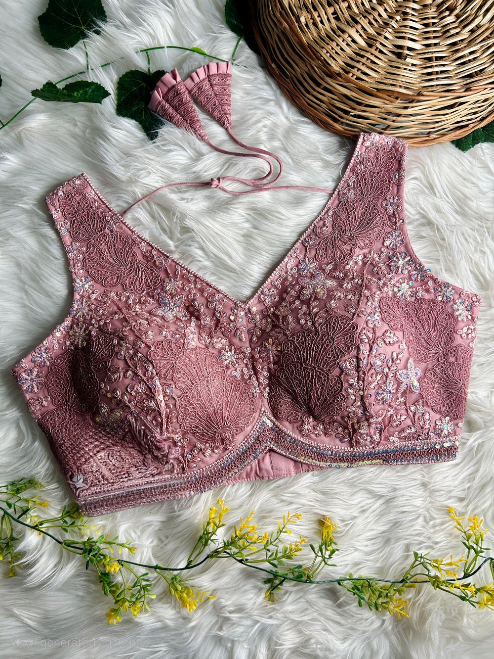 Antique Codding Work Apple Cut Blouse