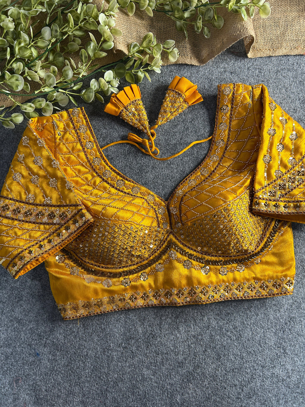 SABYASACHI INSPIRED BRIDAL BLOUSE BEAUTIFUL HEAVY STARS & BEADS WORK