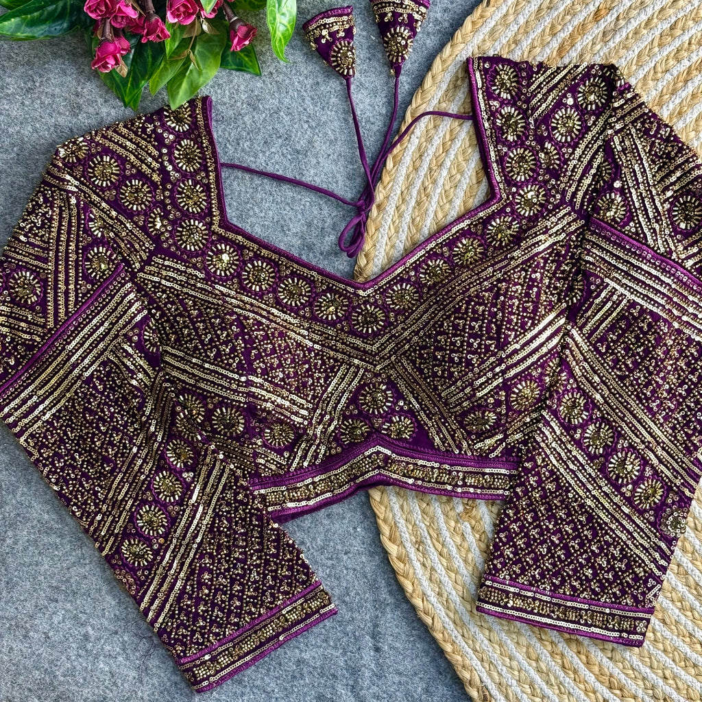 Beautiful Long Sleeves Fully Loaded HandwoThe Blouse Studio