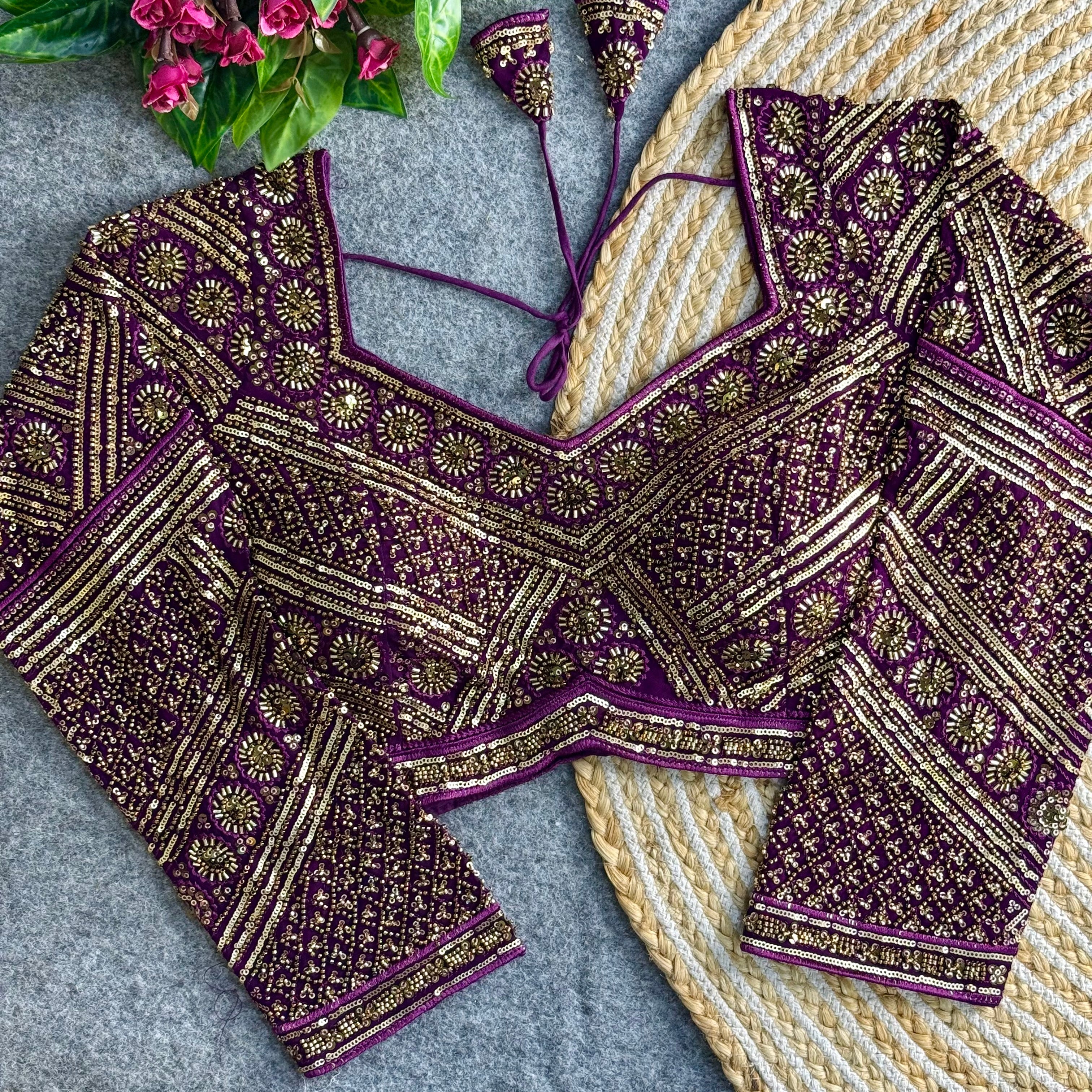 Beautiful Long Sleeves Fully Loaded HandwoThe Blouse Studio