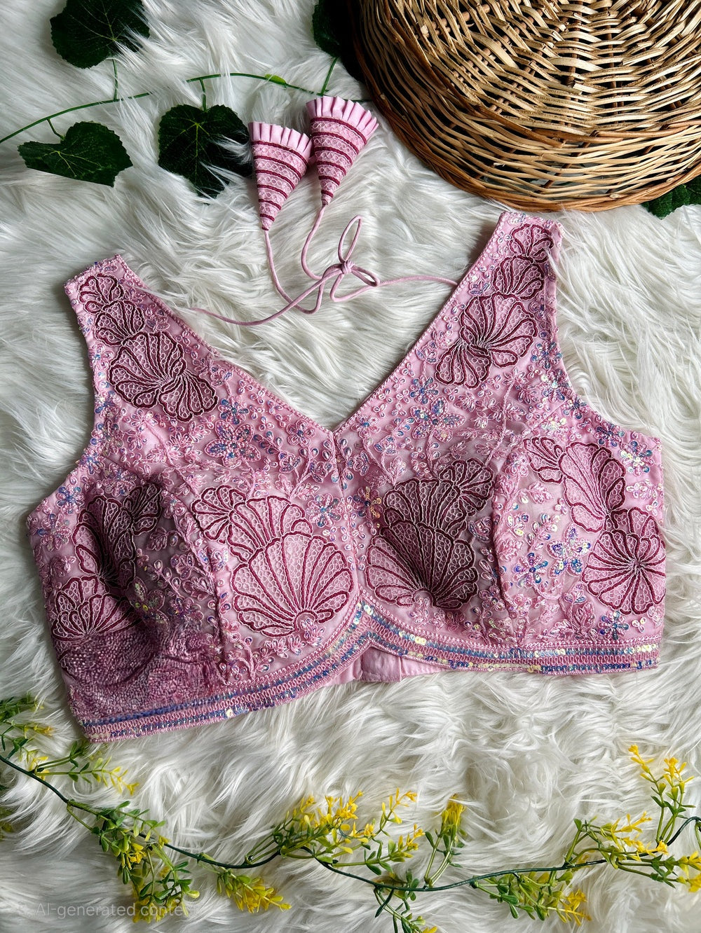 Antique Codding Work Apple Cut Blouse