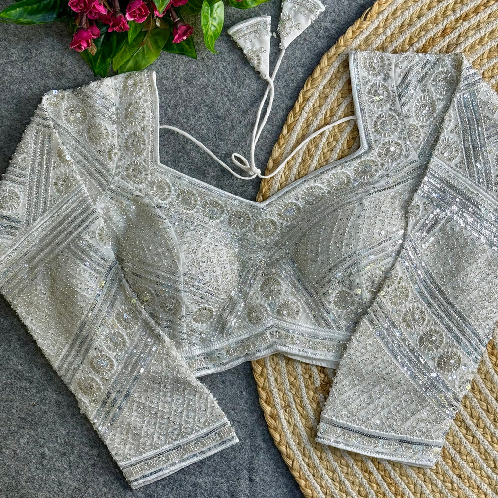 Beautiful Long Sleeves Fully Loaded HandwoThe Blouse Studio