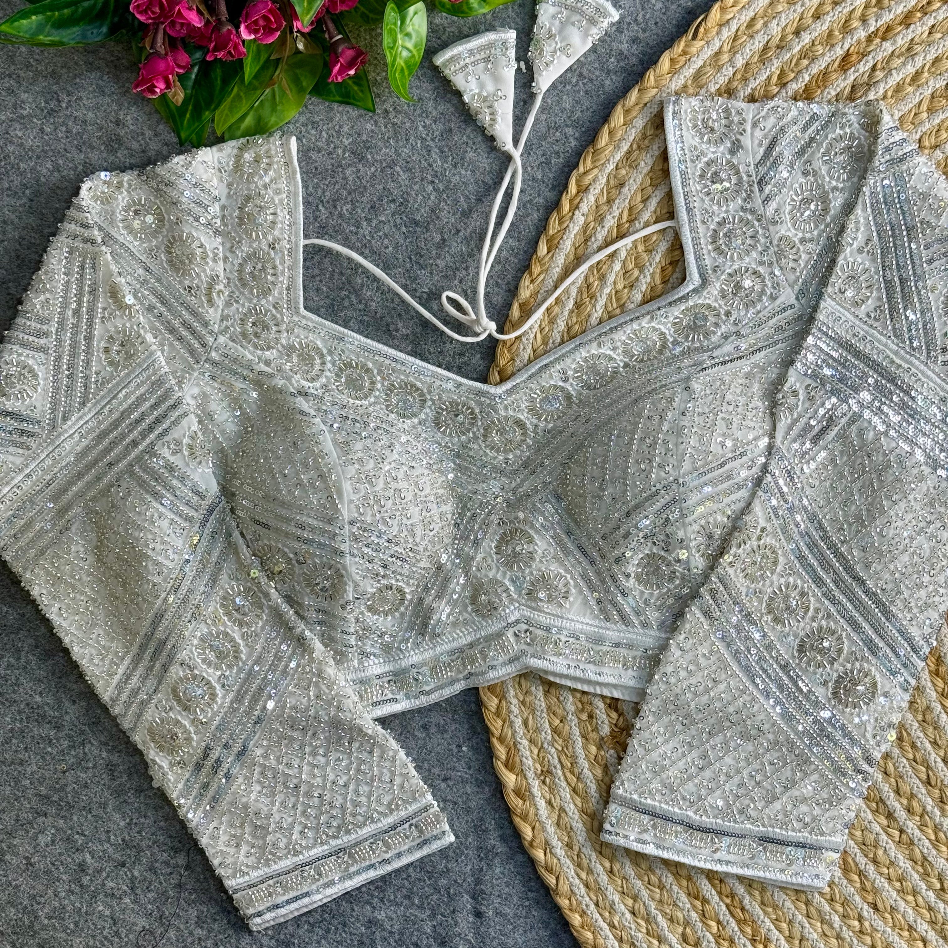 Beautiful Long Sleeves Fully Loaded HandwoThe Blouse Studio