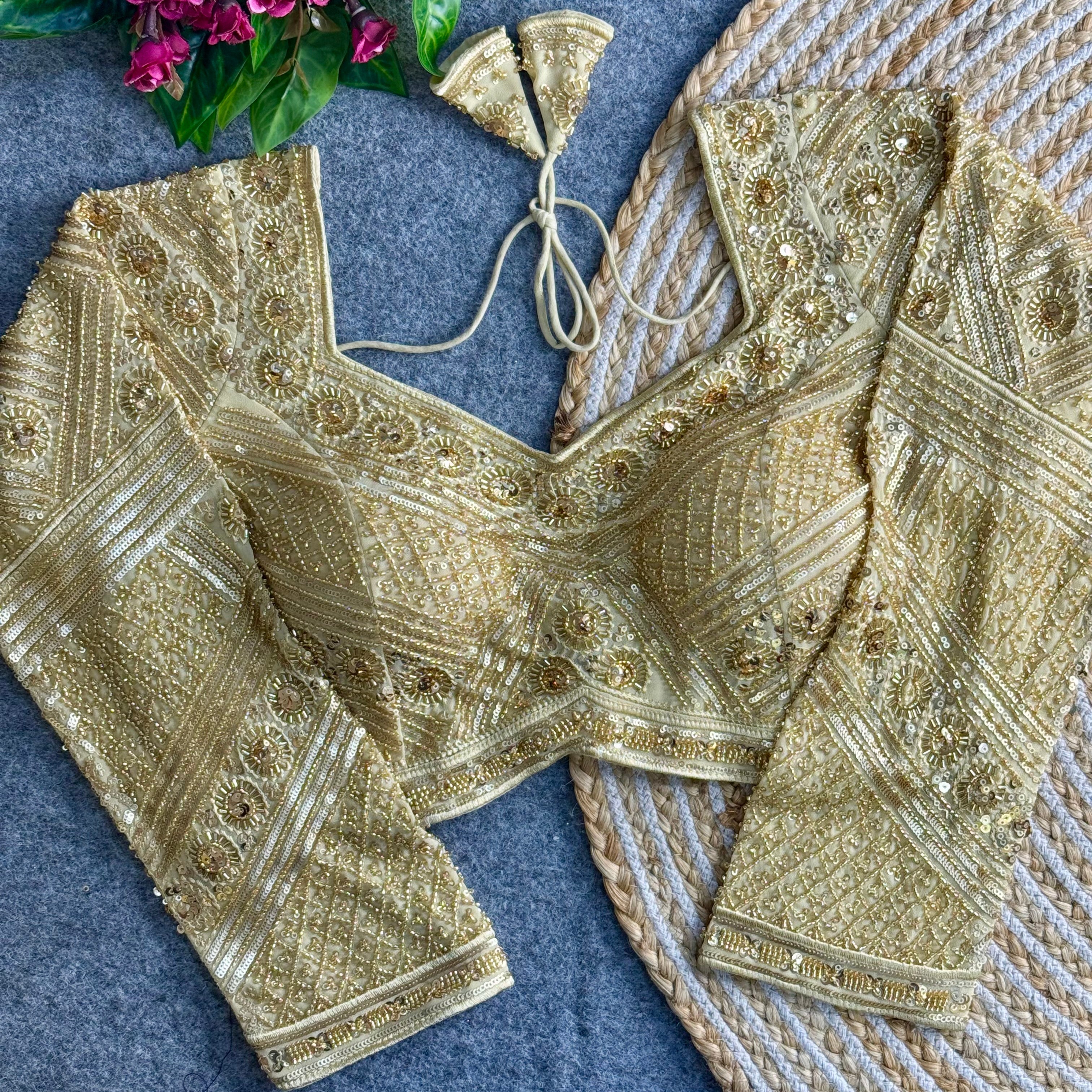 Beautiful Long Sleeves Fully Loaded HandwoThe Blouse Studio