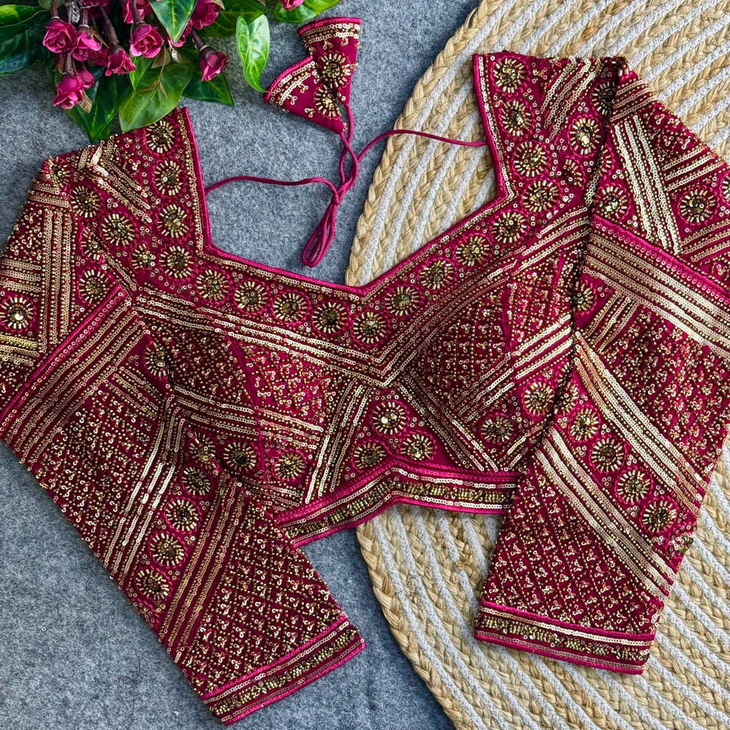 Beautiful Long Sleeves Fully Loaded HandwoThe Blouse Studio