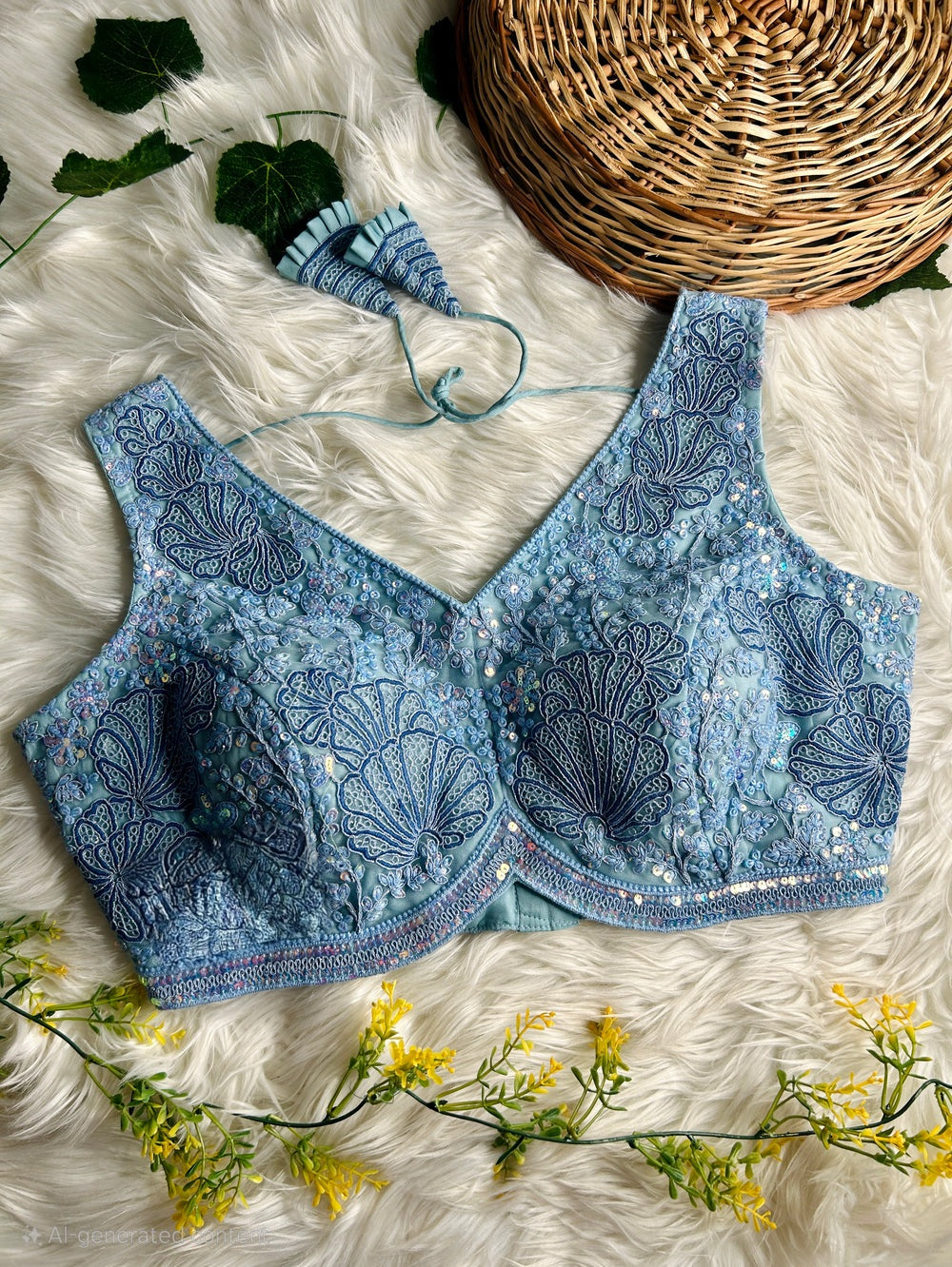 Antique Codding Work Apple Cut Blouse