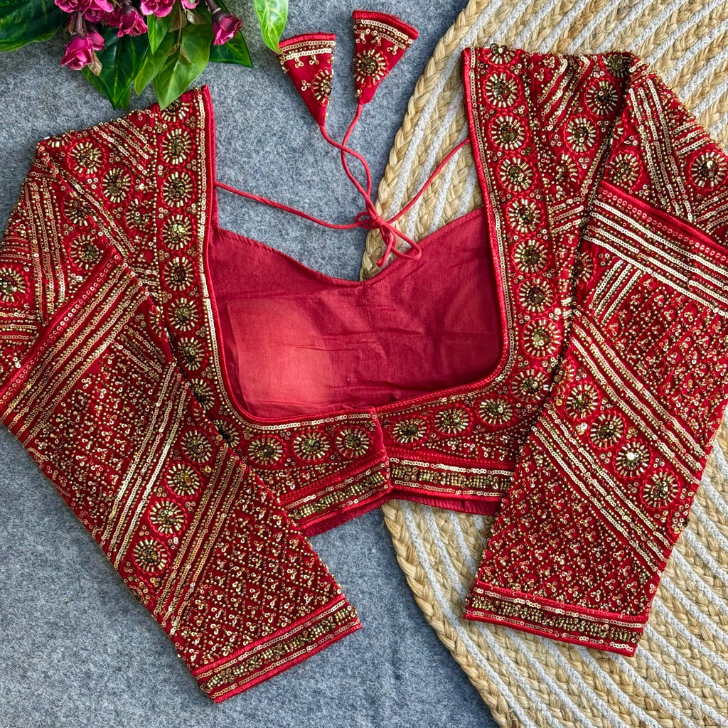 Beautiful Long Sleeves Fully Loaded HandwoThe Blouse Studio