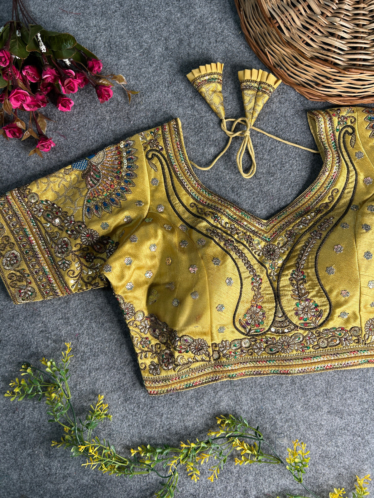 Luxury 3D Peacock Heavy Embroidered Bridal Blouse