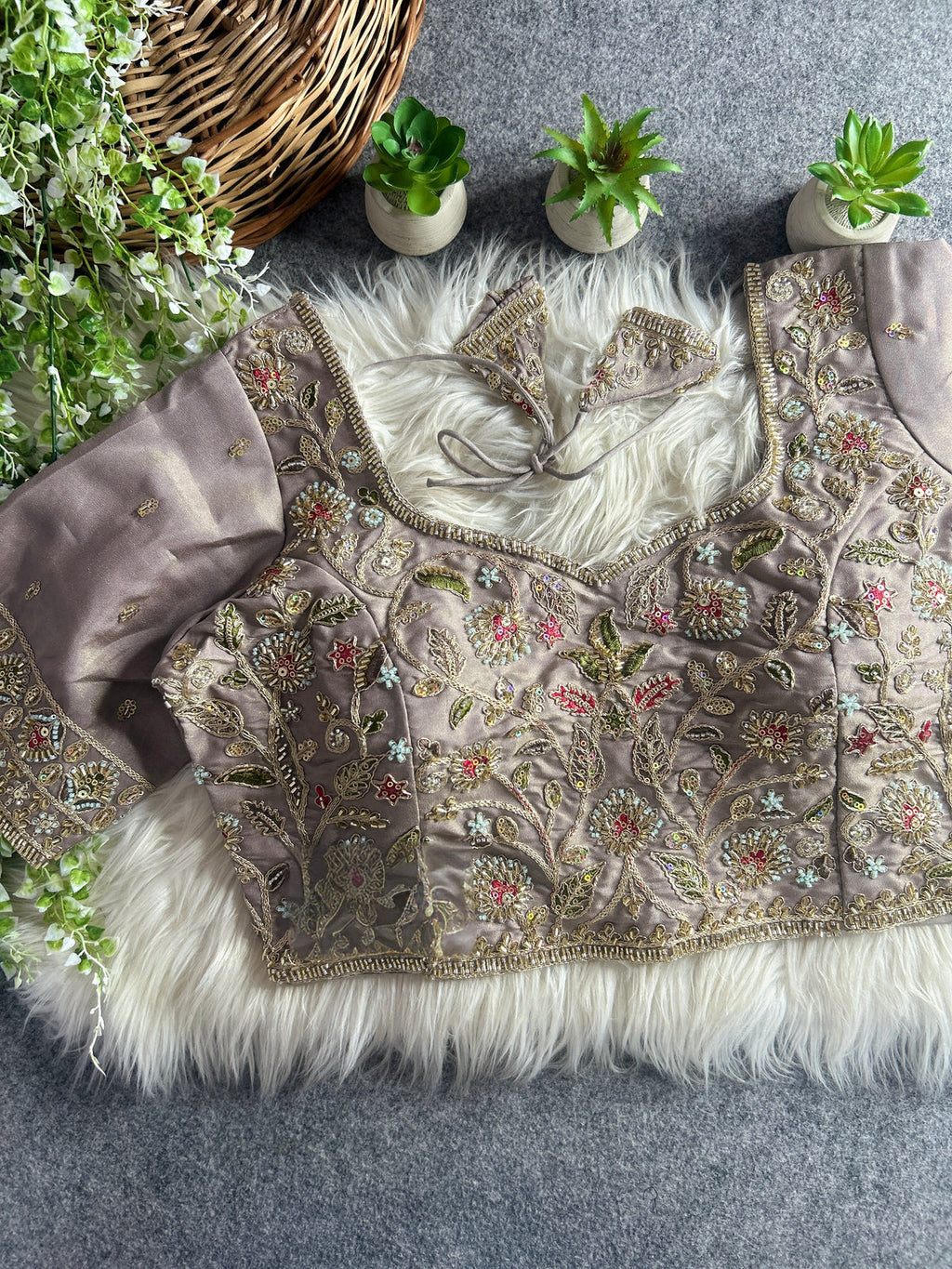 BEAUTIFUL HEAVY STARS & BEADS WORK BRIDAL BLOUSE