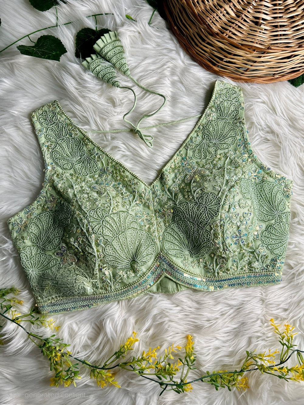 Antique Codding Work Apple Cut Blouse