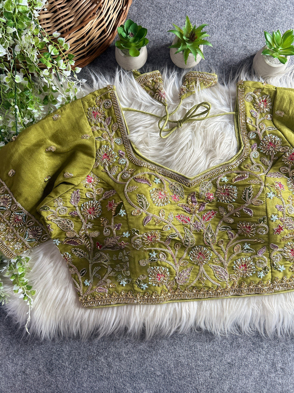 BEAUTIFUL HEAVY STARS & BEADS WORK BRIDAL BLOUSE