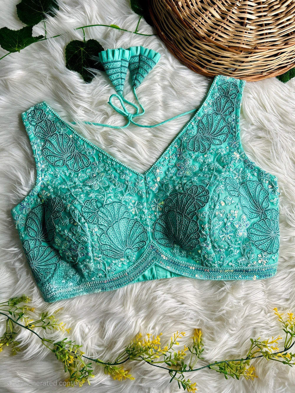 Antique Codding Work Apple Cut Blouse