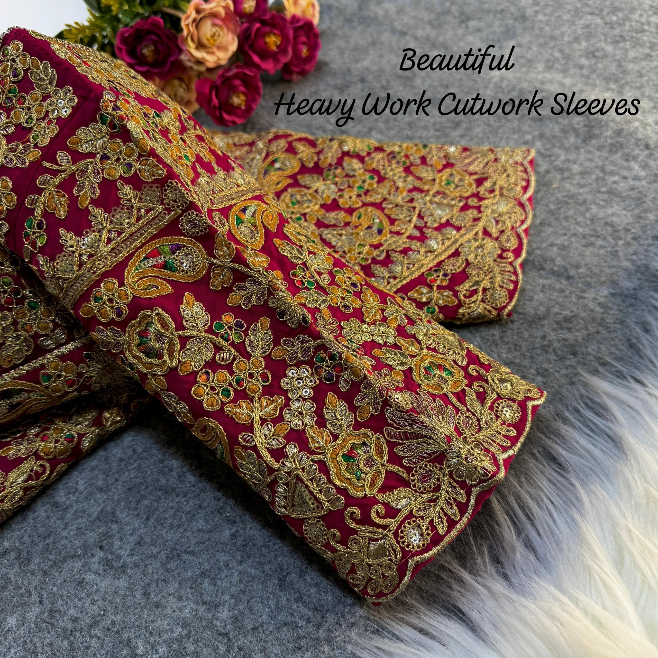 Luxury Apple-Cut Bridal Blouse with Heavy Embroidery & Sequins