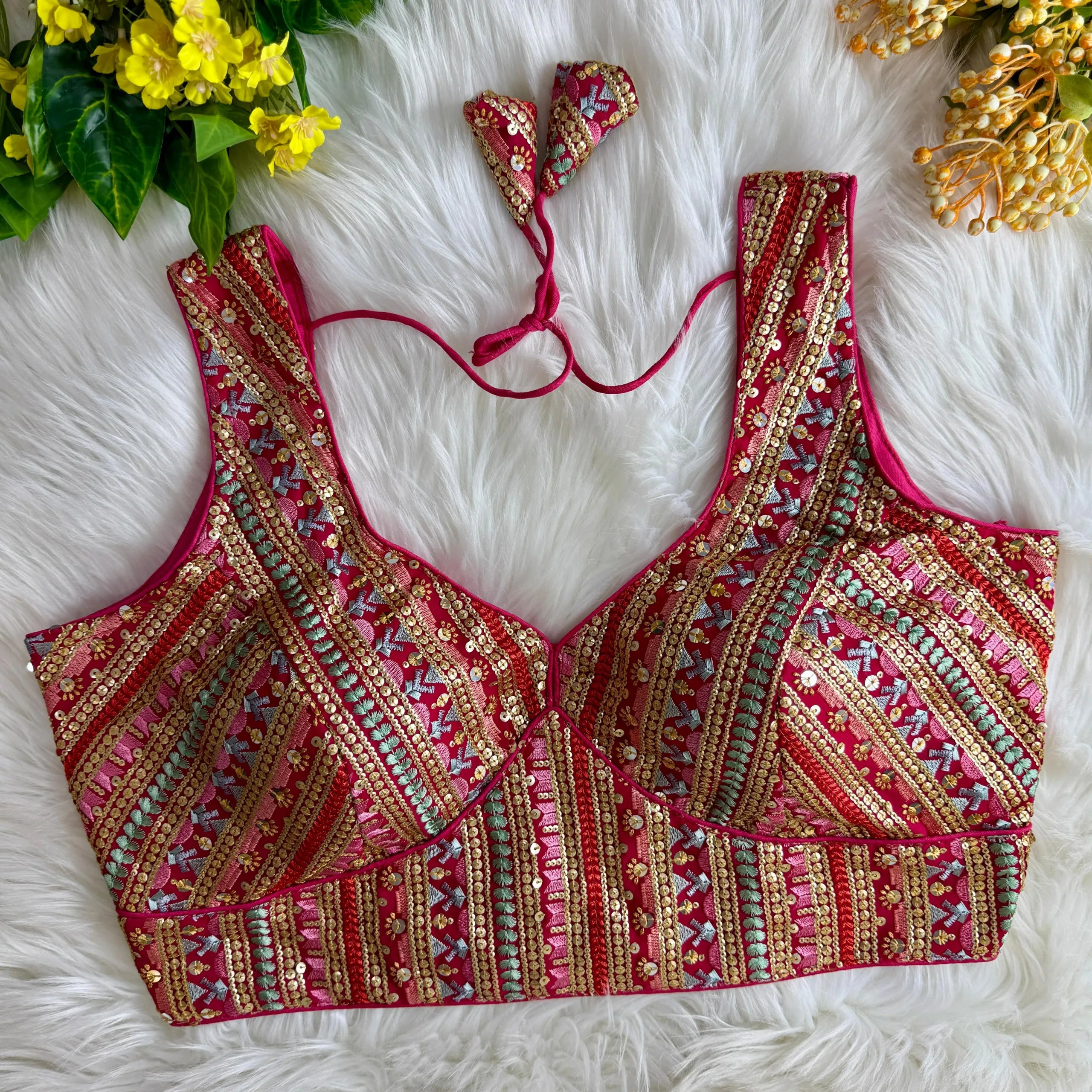 Elegant Fox Georgette Partywear Thread Embroidery Blouse