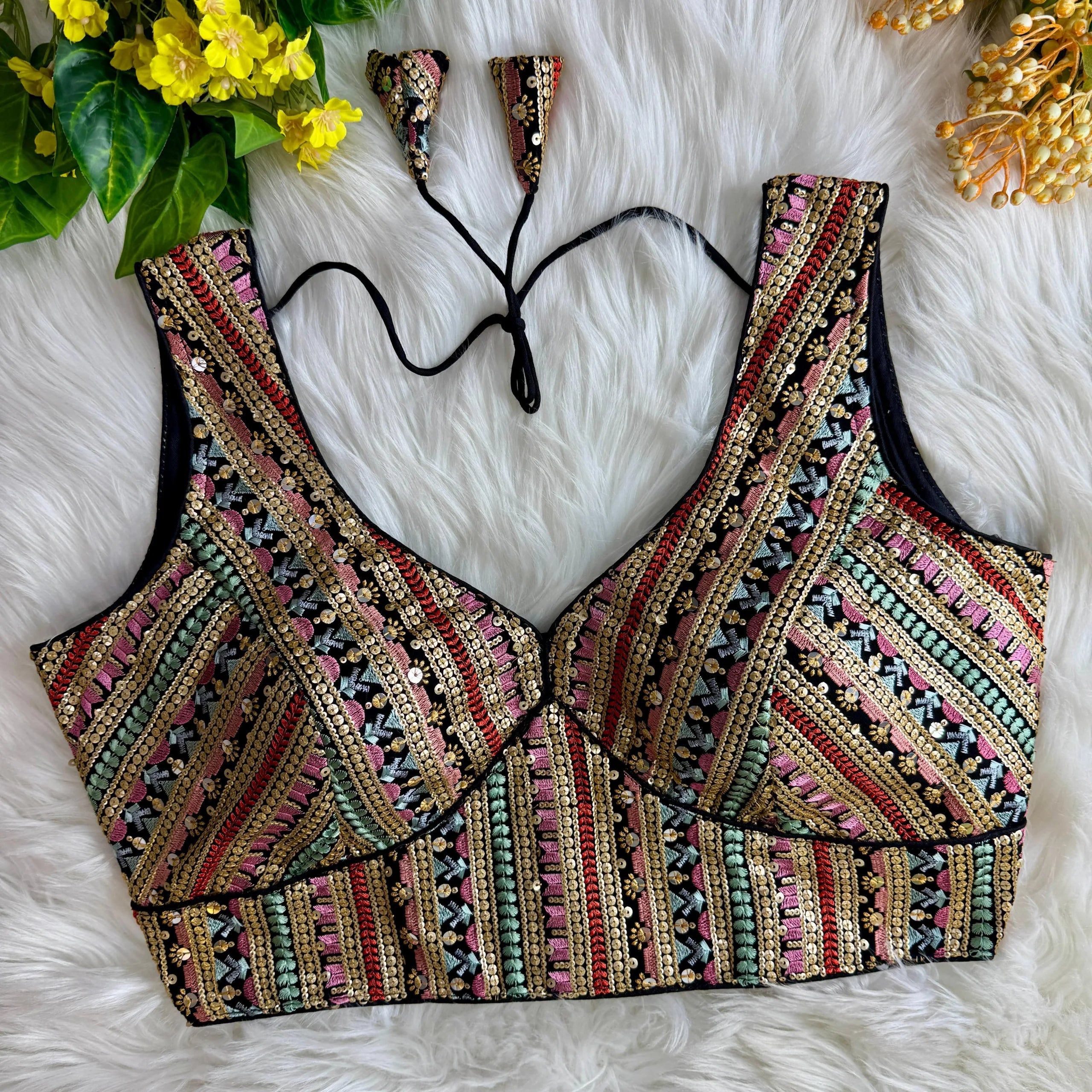 Elegant Fox Georgette Partywear Thread Embroidery Blouse