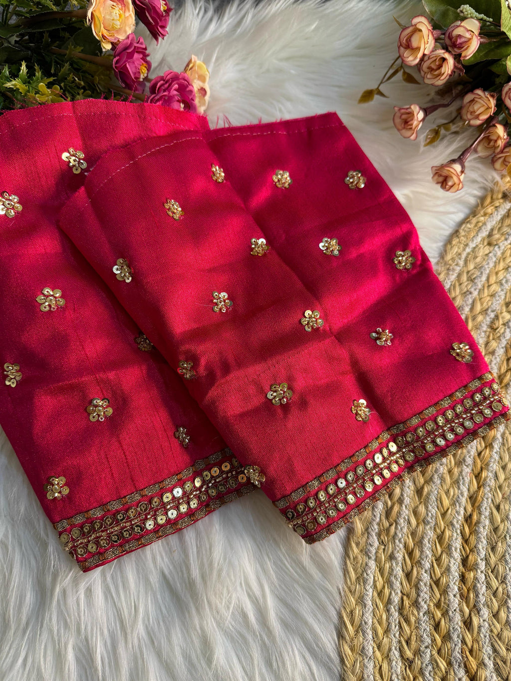 BEAUTIFUL HEAVY STARS & BEADS WORK  SABYASACHI NEACK BRIDAL BLOUSE