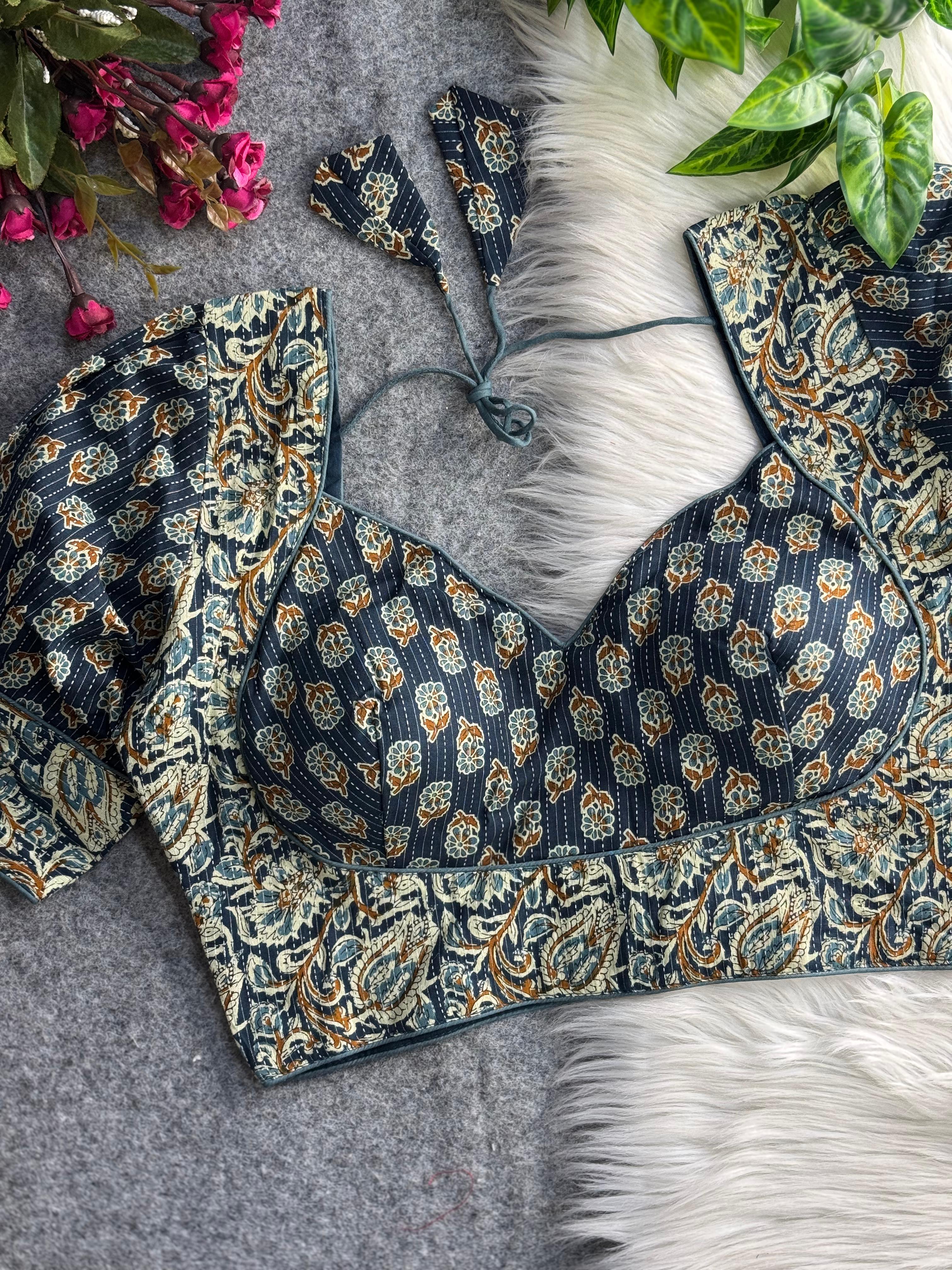 NEW SUMMER SPECIAL KATHA PRINTED PURE COTTON BLOUSES - 2