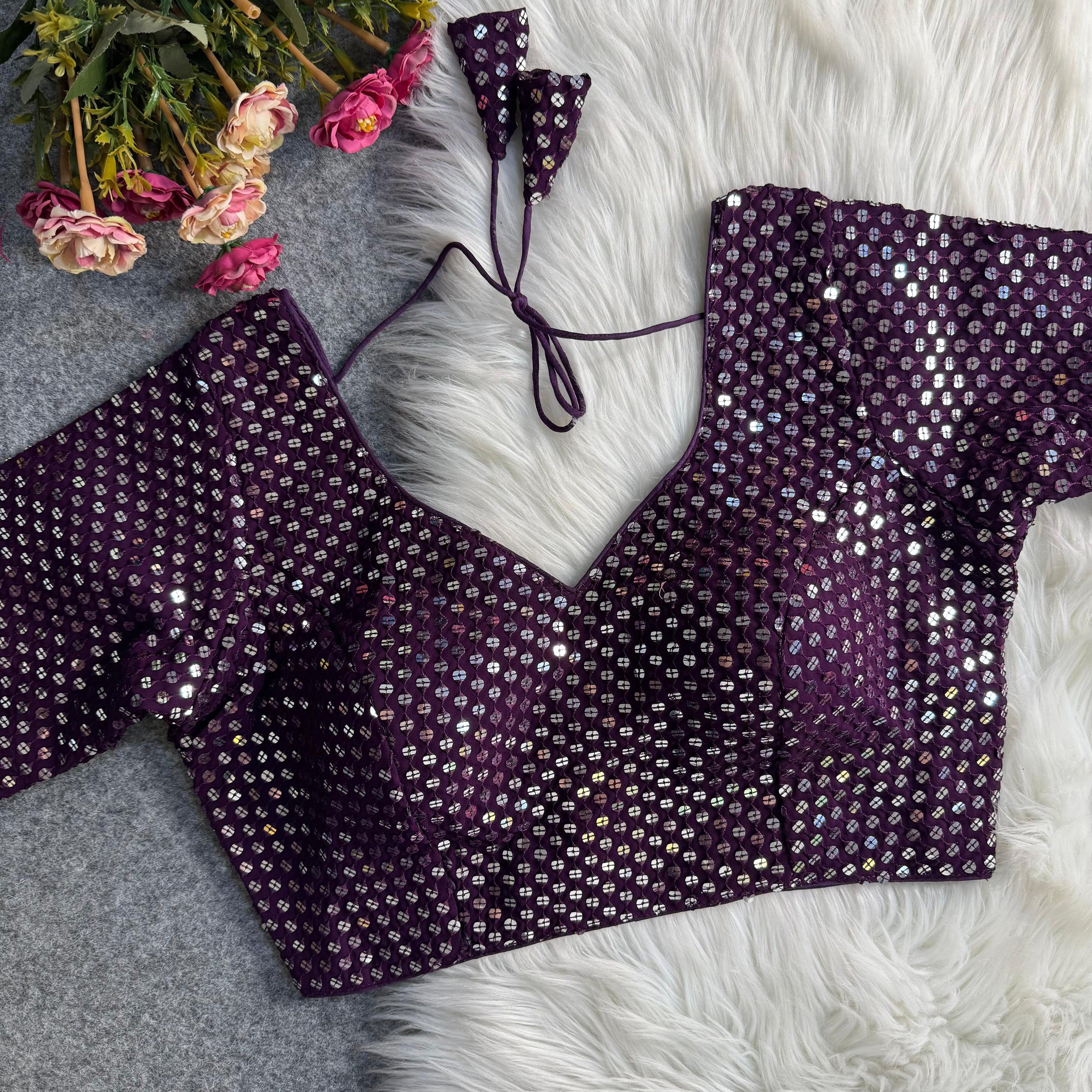 TRADITIONAL NAVRATRI SPL. SEQUENCE & THREAD WOThe Blouse Studio