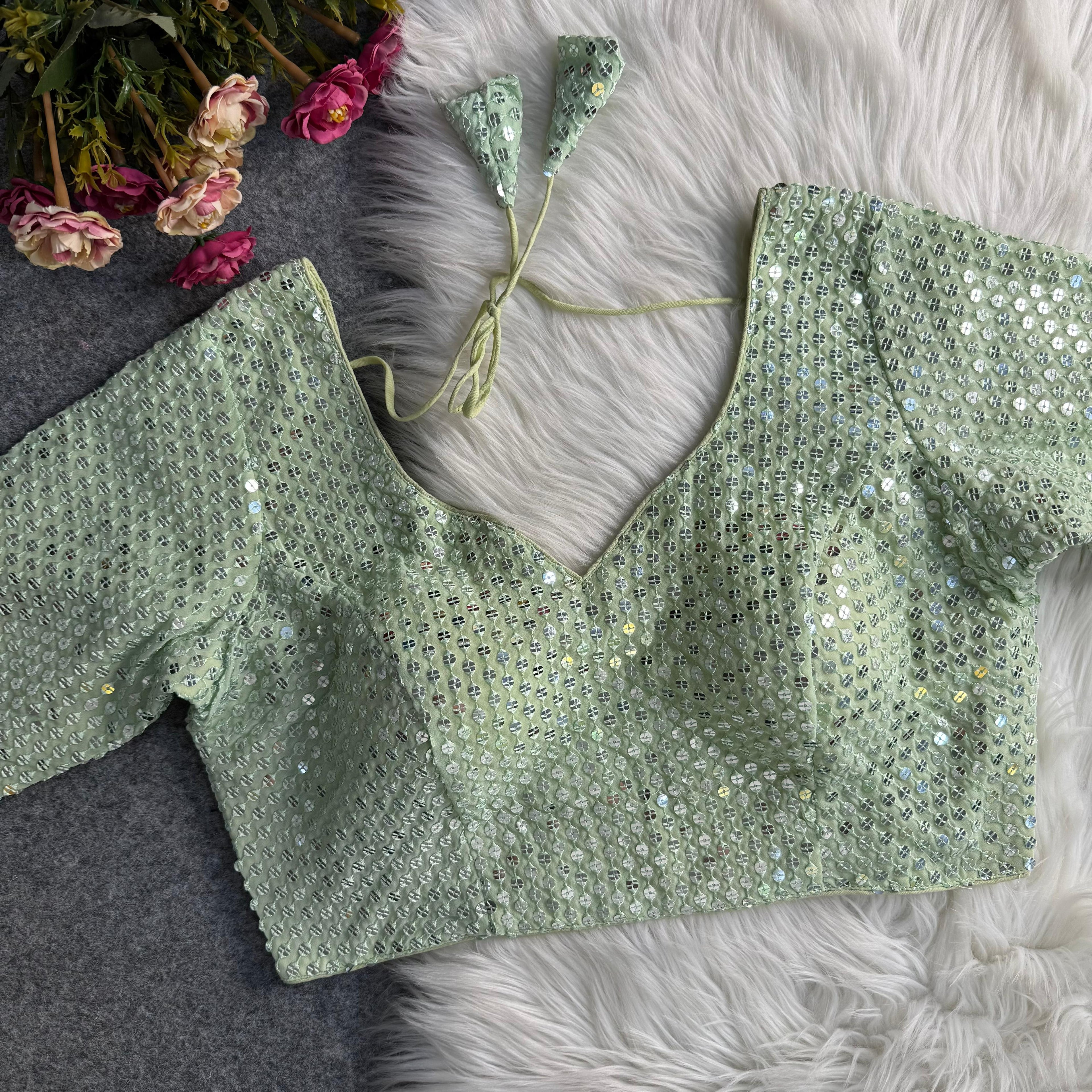 TRADITIONAL NAVRATRI SPL. SEQUENCE & THREAD WOThe Blouse Studio