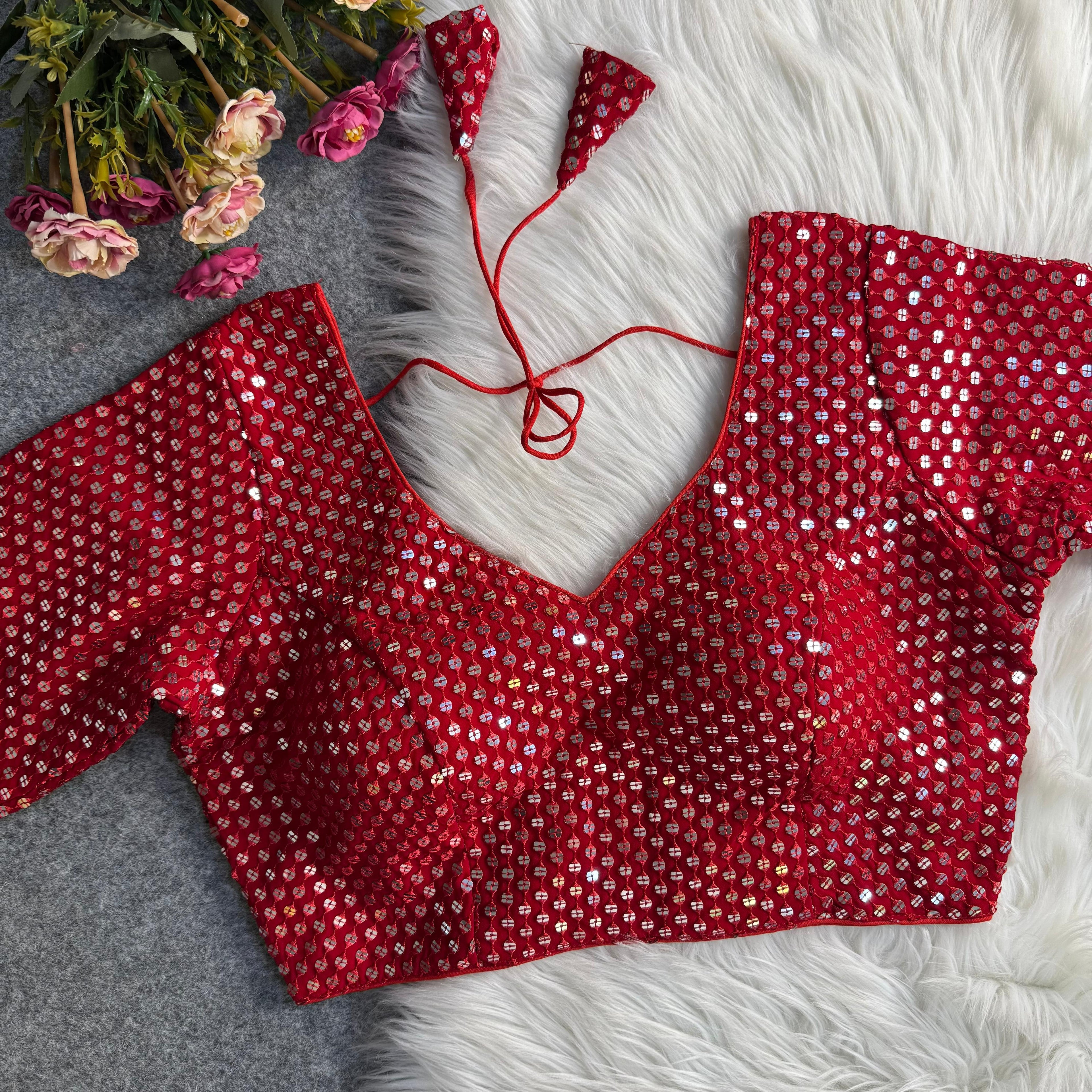 TRADITIONAL NAVRATRI SPL. SEQUENCE & THREAD WOThe Blouse Studio