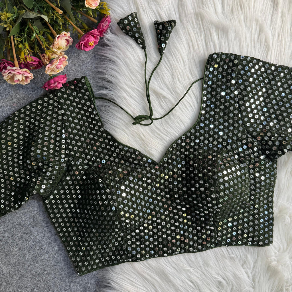 TRADITIONAL NAVRATRI SPL. SEQUENCE & THREAD WOThe Blouse Studio