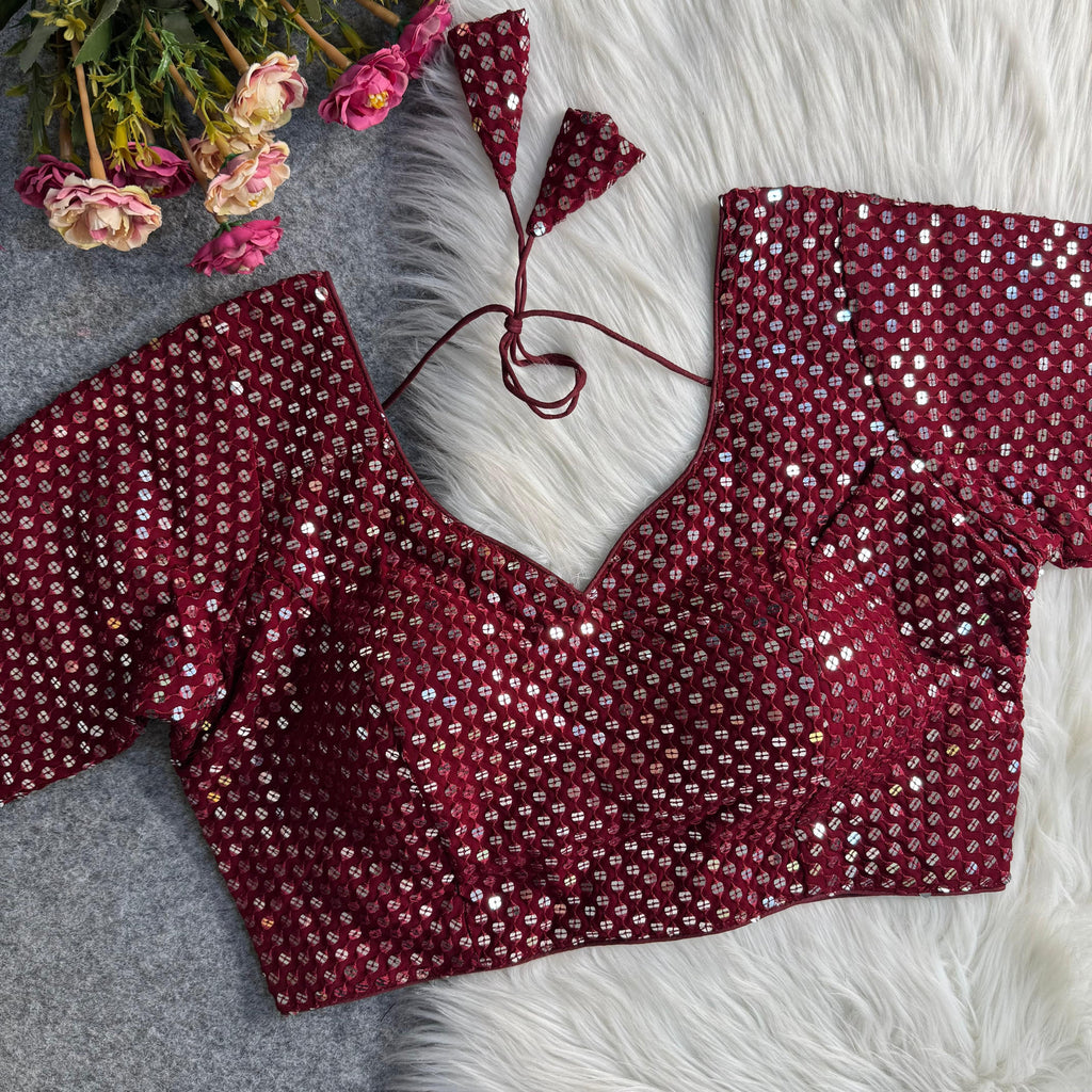 TRADITIONAL NAVRATRI SPL. SEQUENCE & THREAD WOThe Blouse Studio