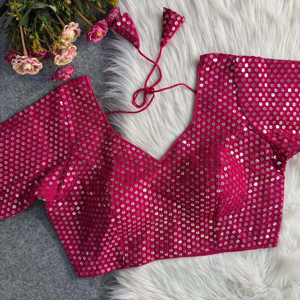 TRADITIONAL NAVRATRI SPL. SEQUENCE & THREAD WOThe Blouse Studio