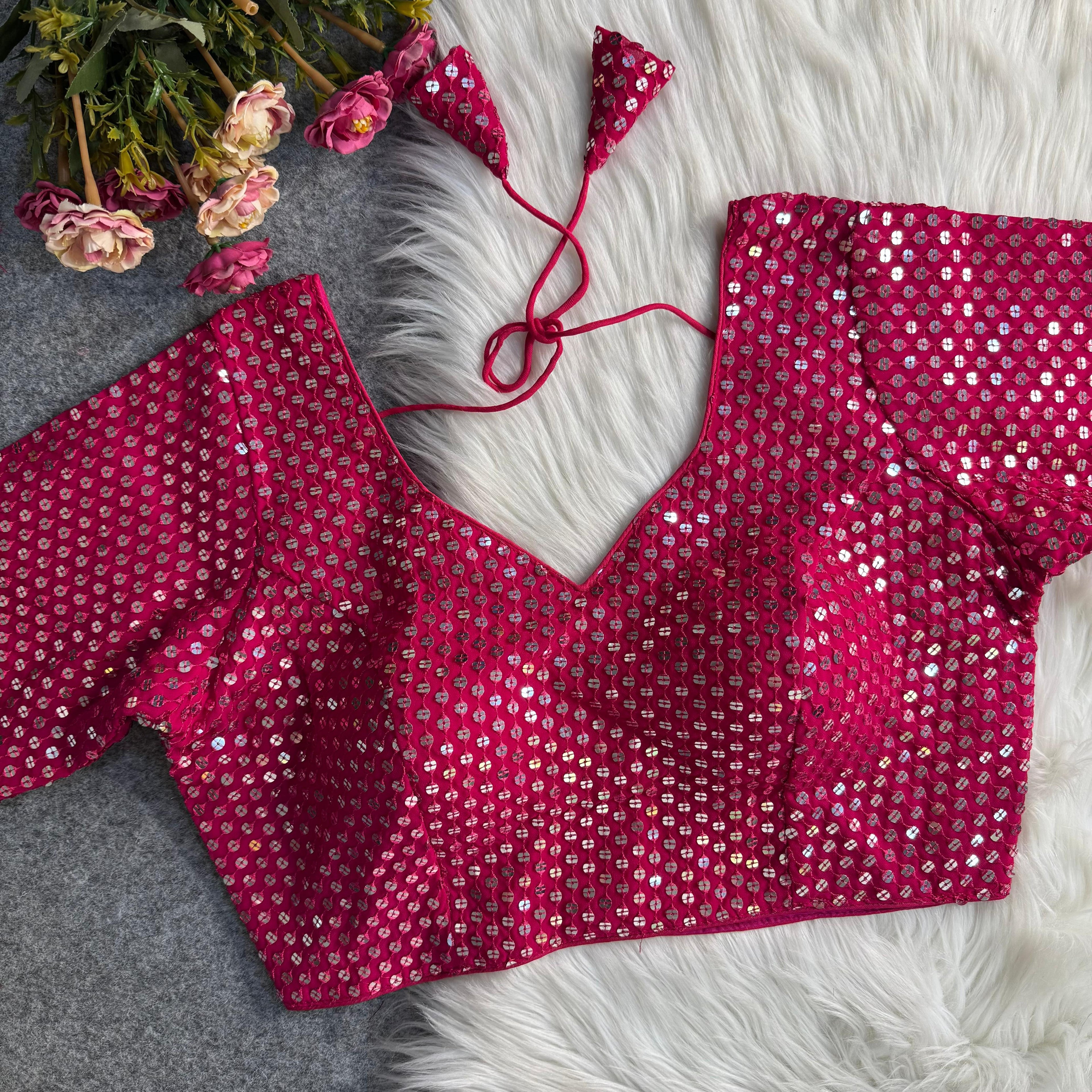 TRADITIONAL NAVRATRI SPL. SEQUENCE & THREAD WOThe Blouse Studio