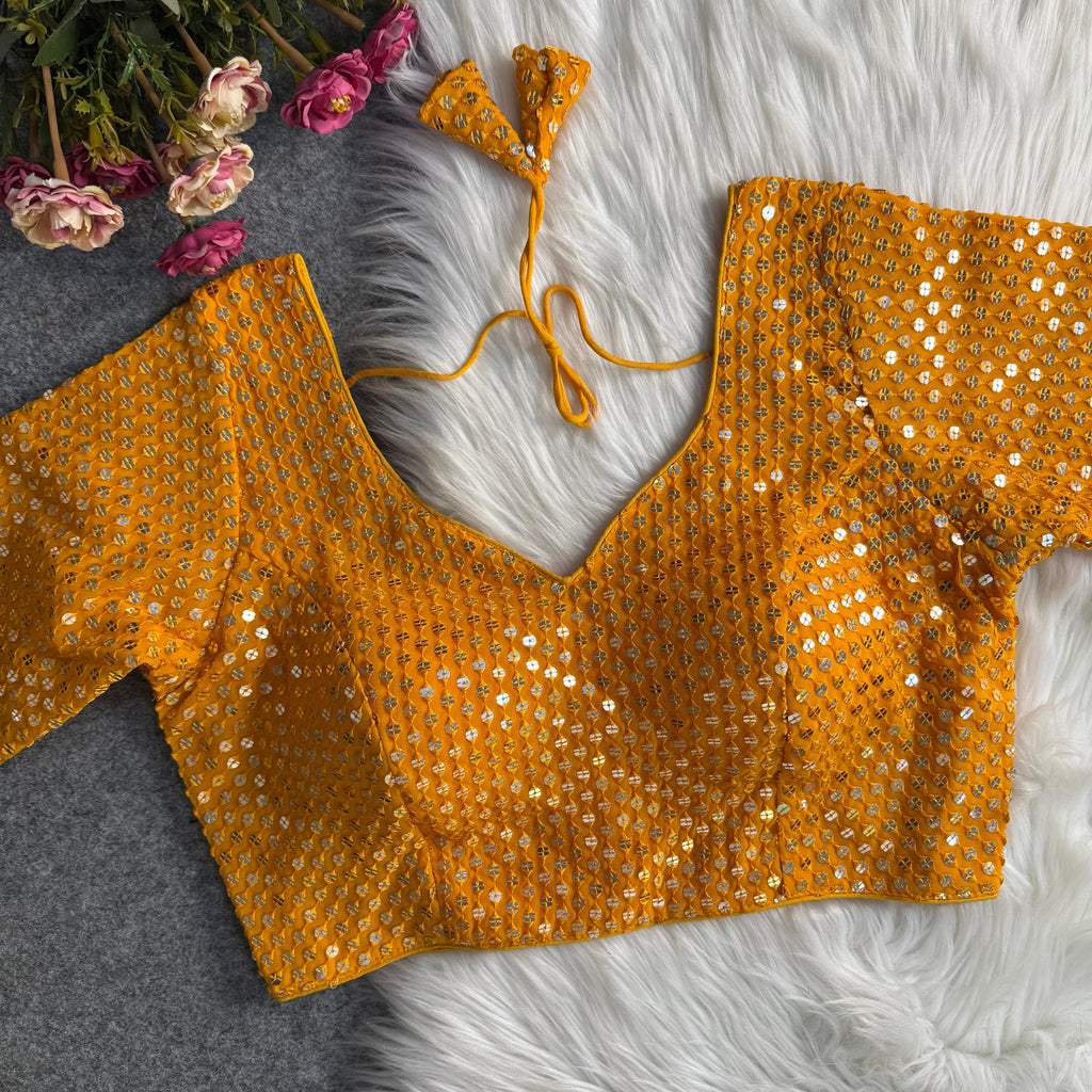 TRADITIONAL NAVRATRI SPL. SEQUENCE & THREAD WOThe Blouse Studio