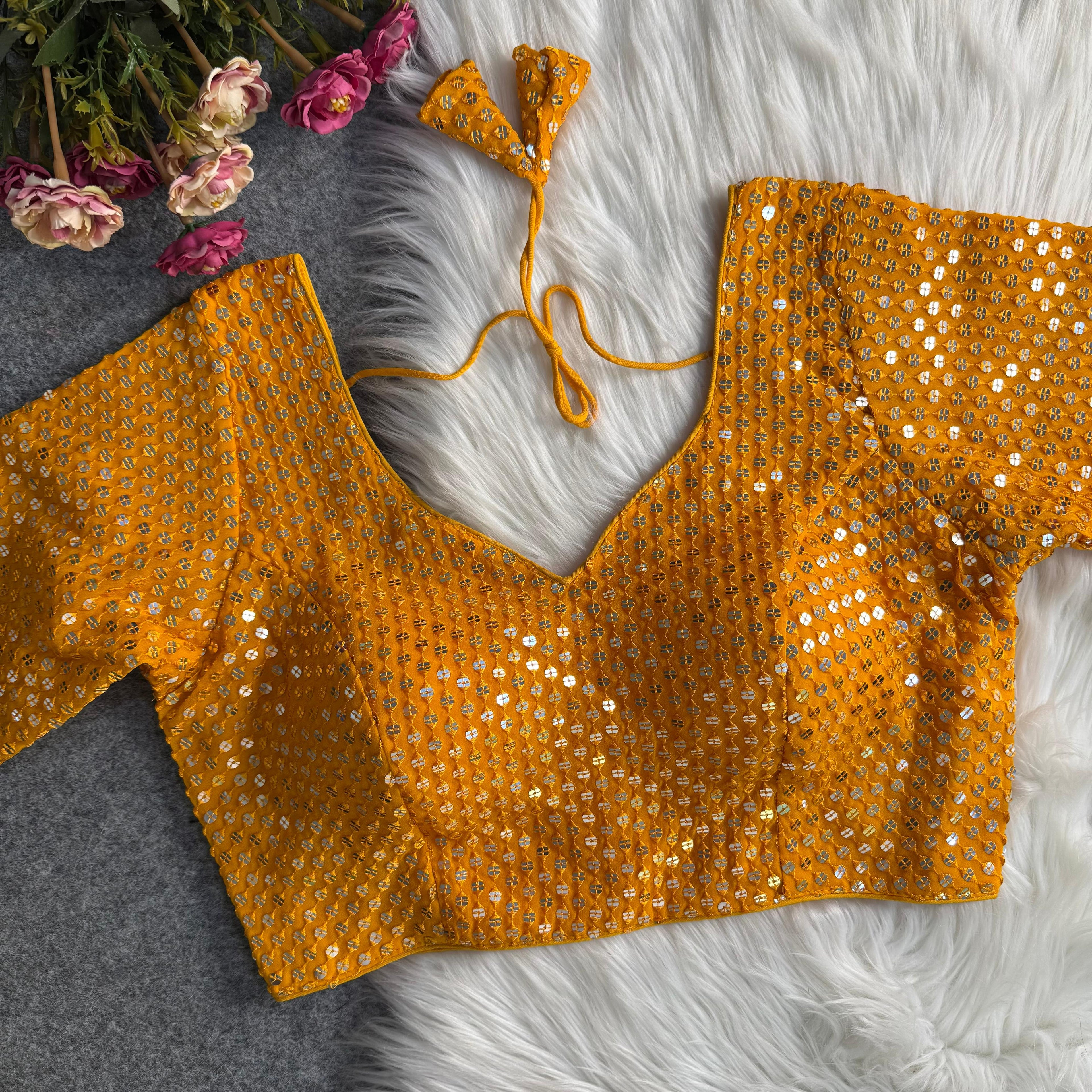 TRADITIONAL NAVRATRI SPL. SEQUENCE & THREAD WOThe Blouse Studio