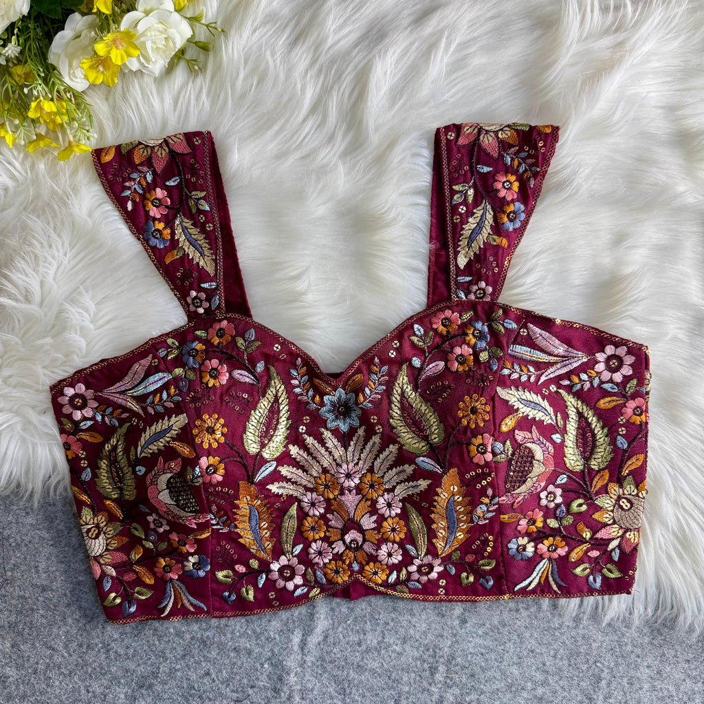 MULTI THREAD WORK BEAUTIFUL WESTERN LOOK BLOUSE