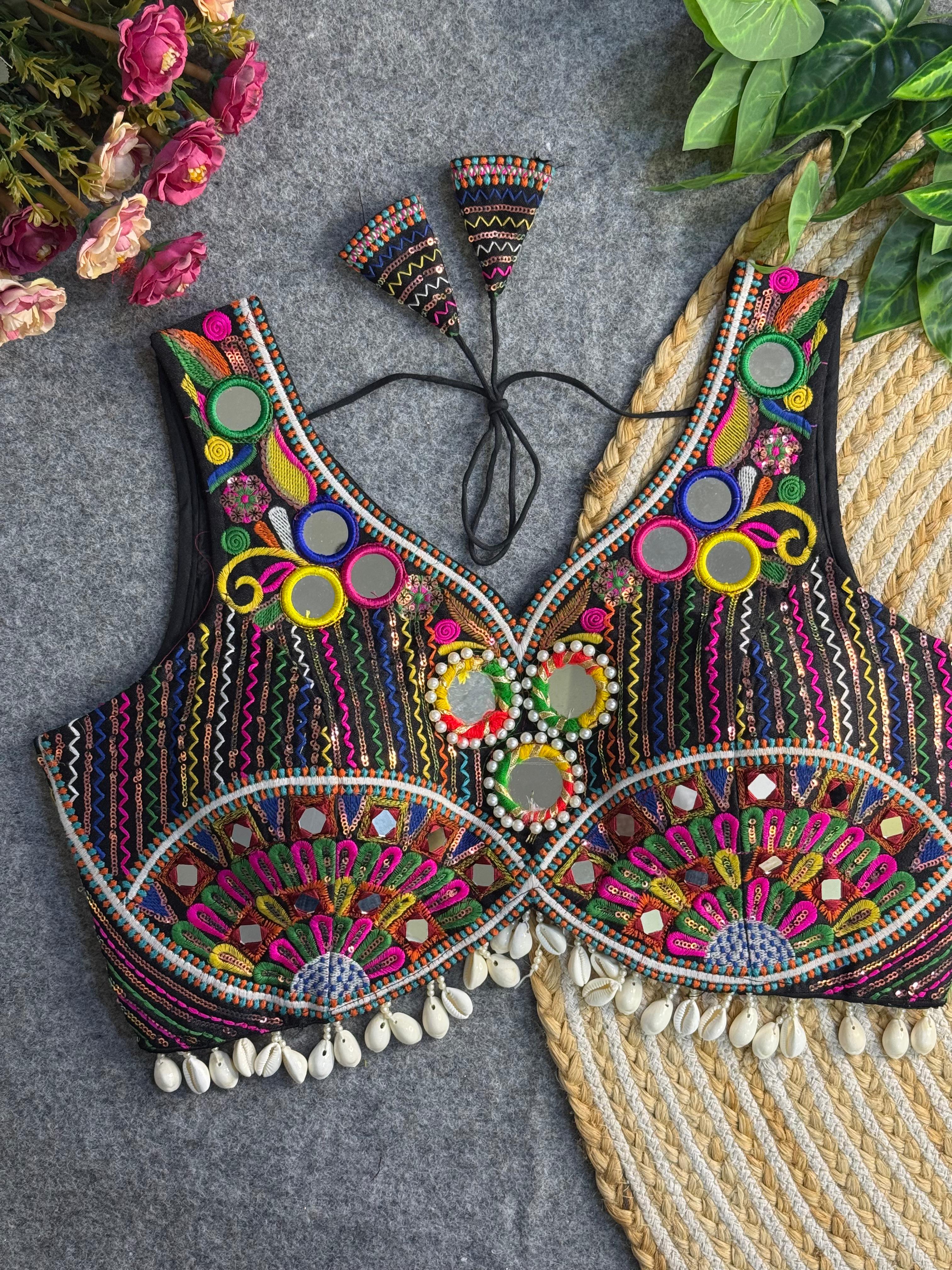 New Handwork Real Mirror+Multi Work Navratri Special Blouse