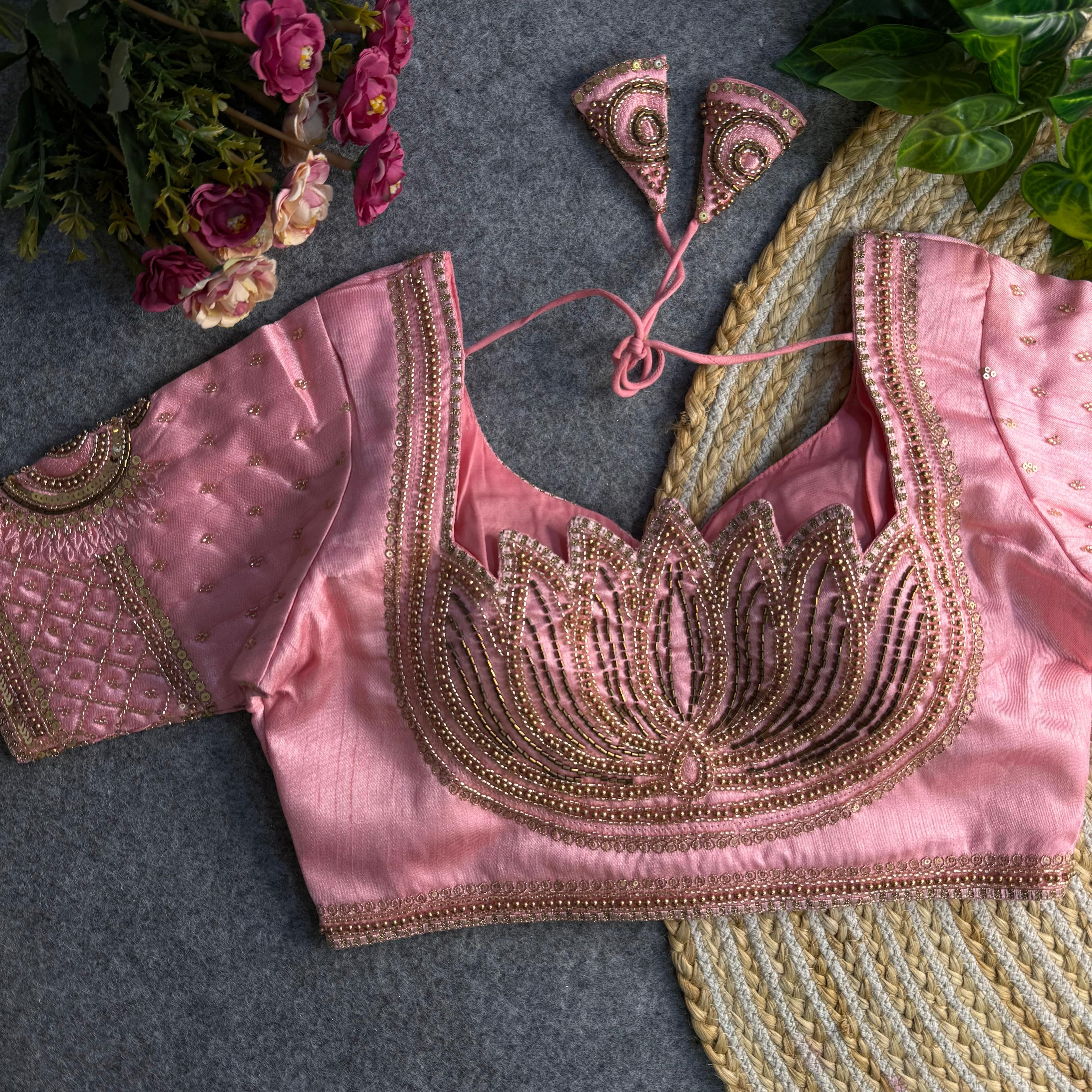 Italian Silk Blouse with Heavy Beads and Sequence Work