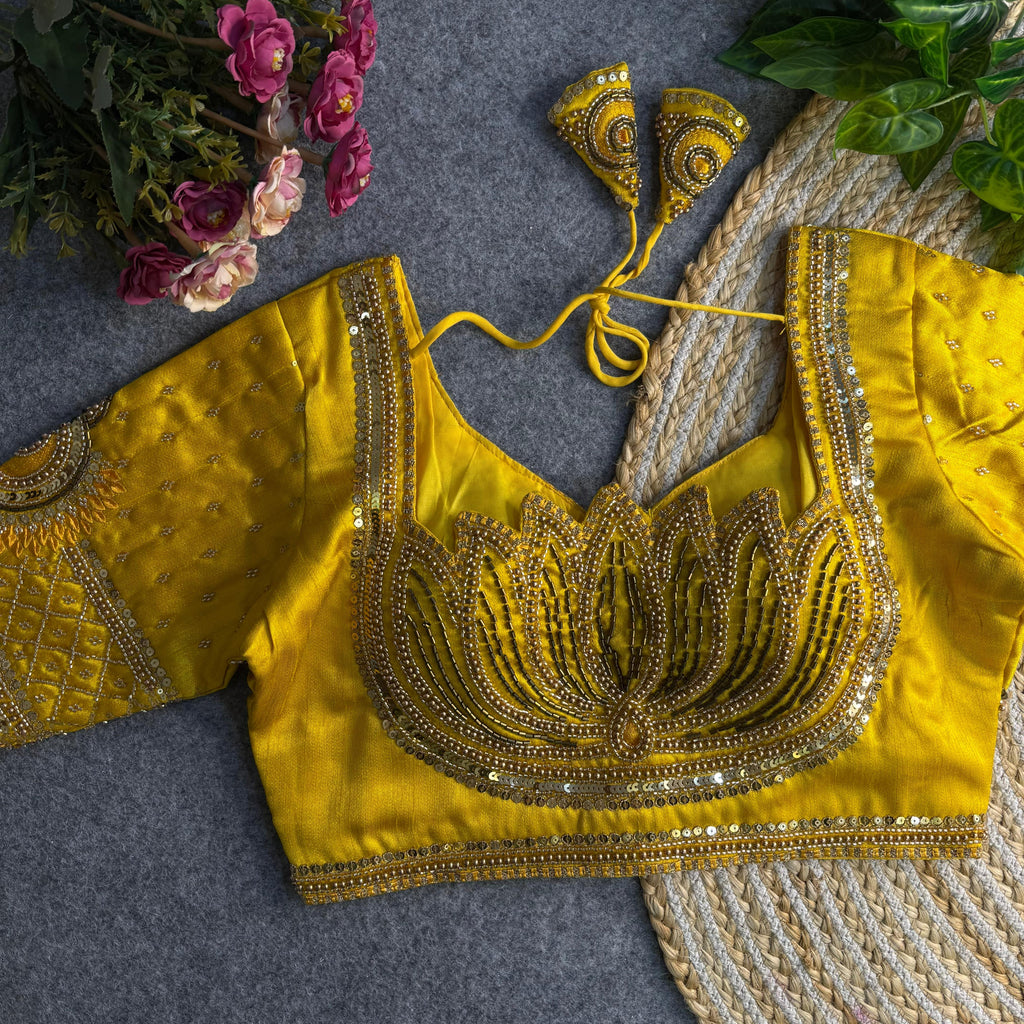 Italian Silk Blouse with Heavy Beads and Sequence Work