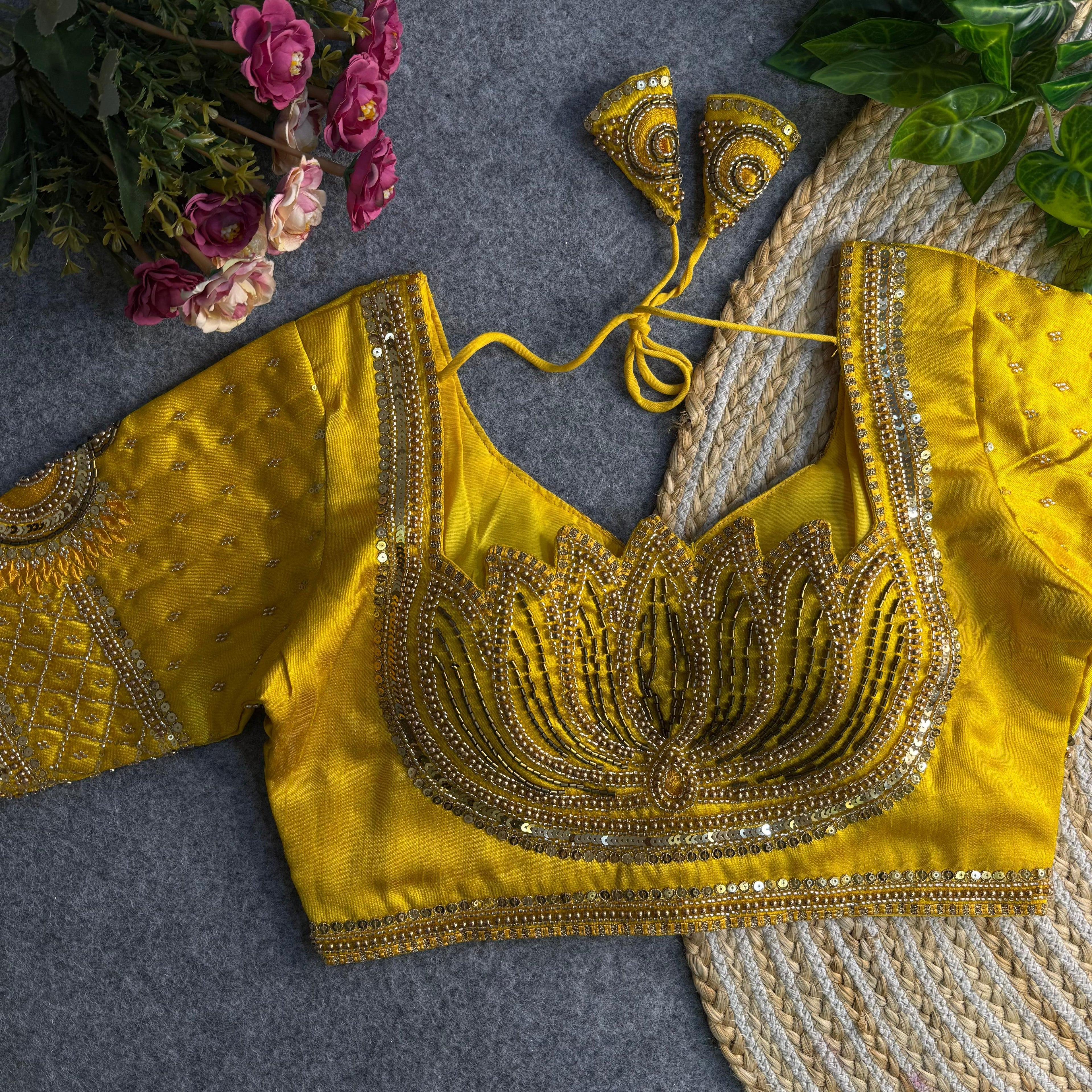 Italian Silk Blouse with Heavy Beads and Sequence Work