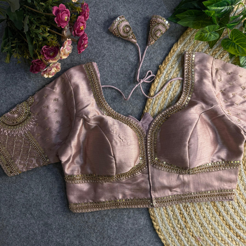 Italian Silk Blouse with Heavy Beads and Sequence Work