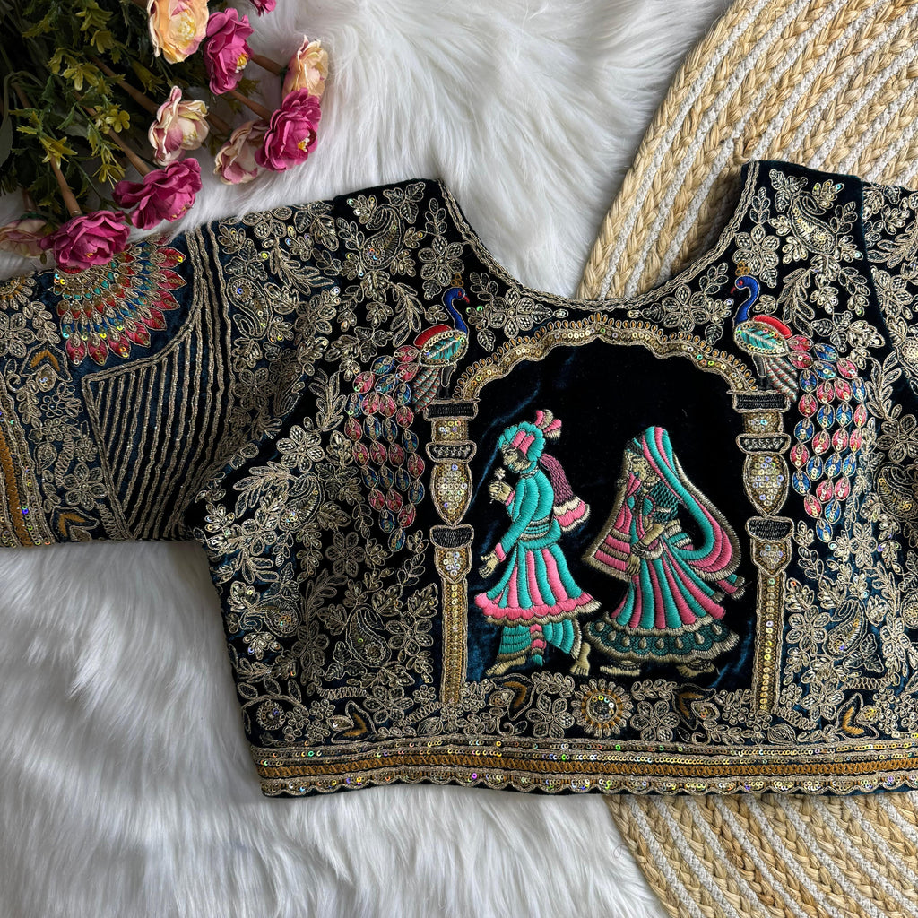 NEW BEAUTIFUL HEAVY STITCH DULHA DULHAN WORK WEDDING BLOUSE