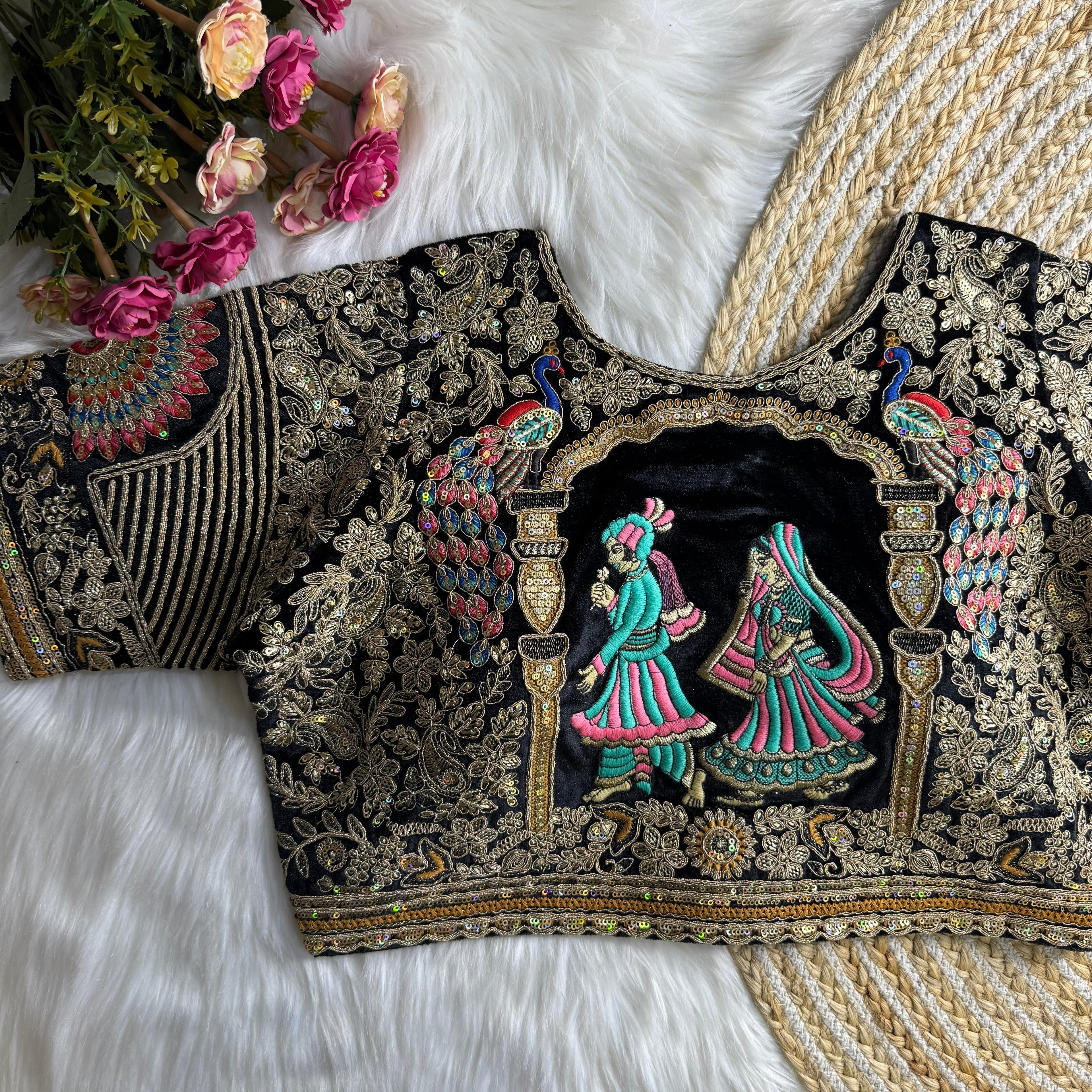 NEW BEAUTIFUL HEAVY STITCH DULHA DULHAN WORK WEDDING BLOUSE