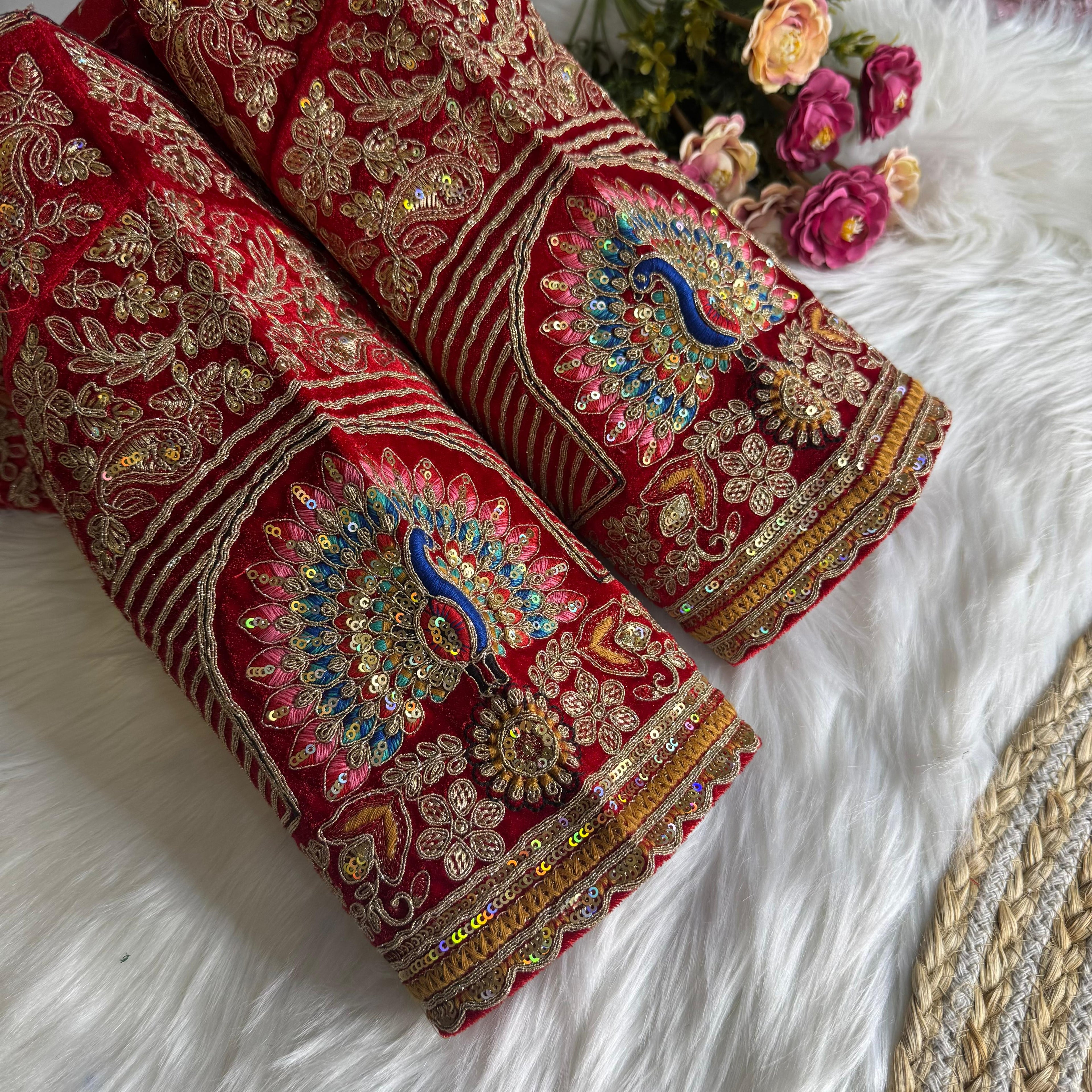 NEW BEAUTIFUL HEAVY STITCH DULHA DULHAN WORK WEDDING BLOUSE