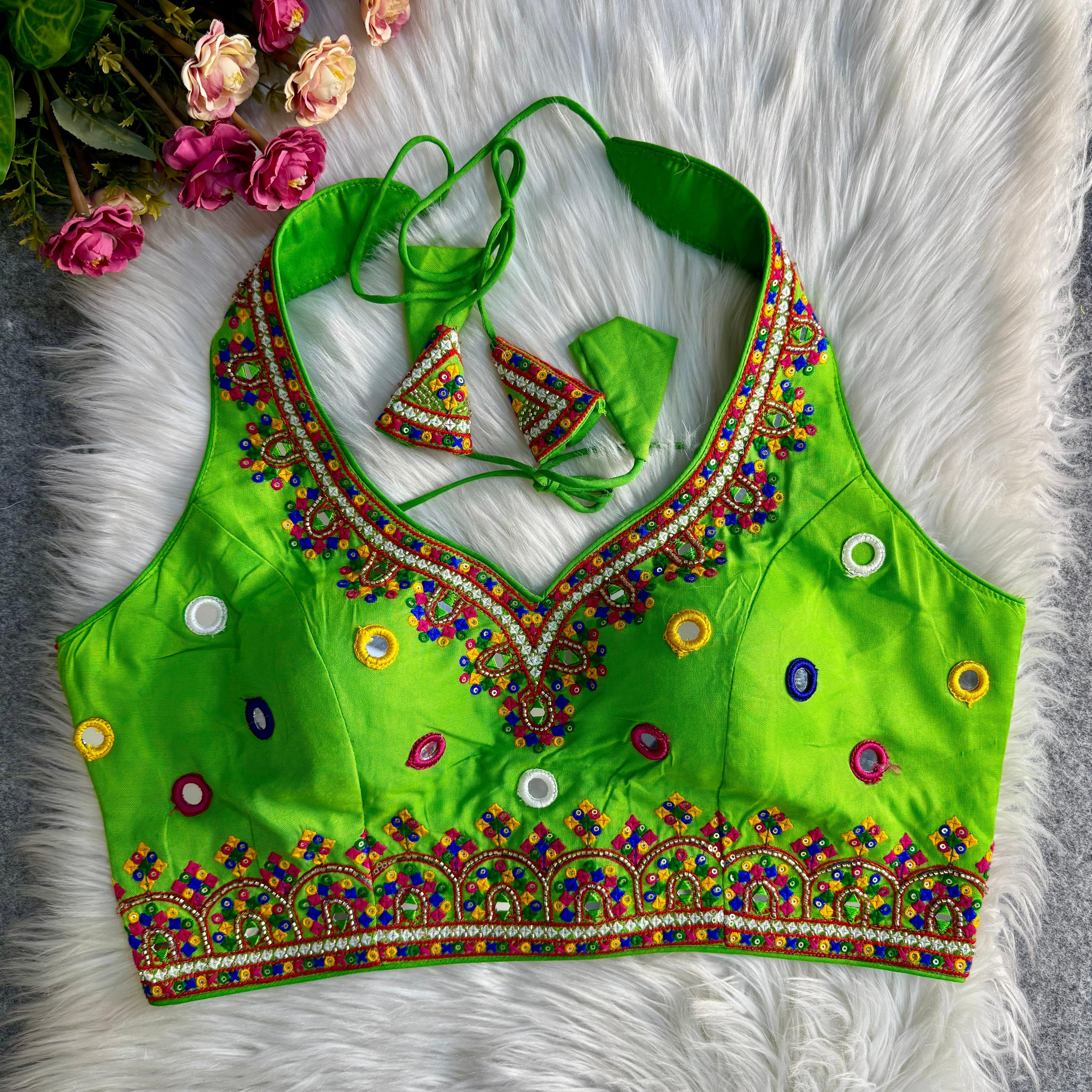NEW SPL. NAVRATRI HALTER NECK DESIGNER BLOUSE